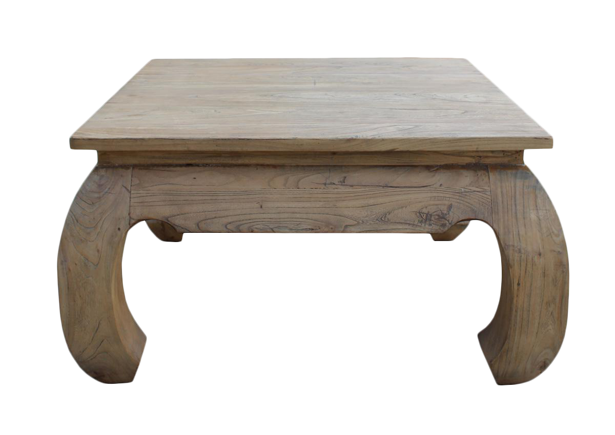 Square Unfinished Raw Wood Curved Legs Coffee Table Chairish