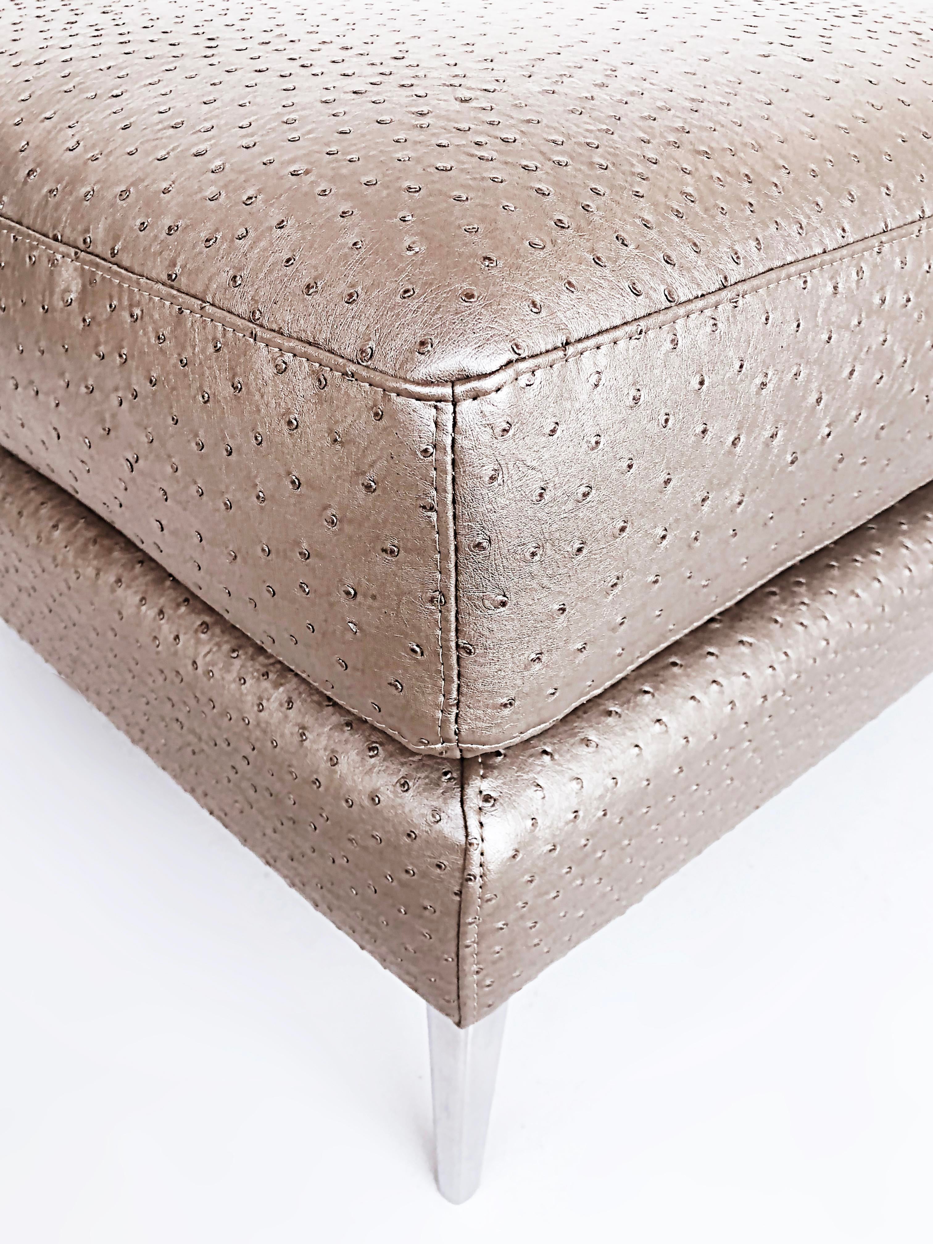 Ostrich leather ottoman online