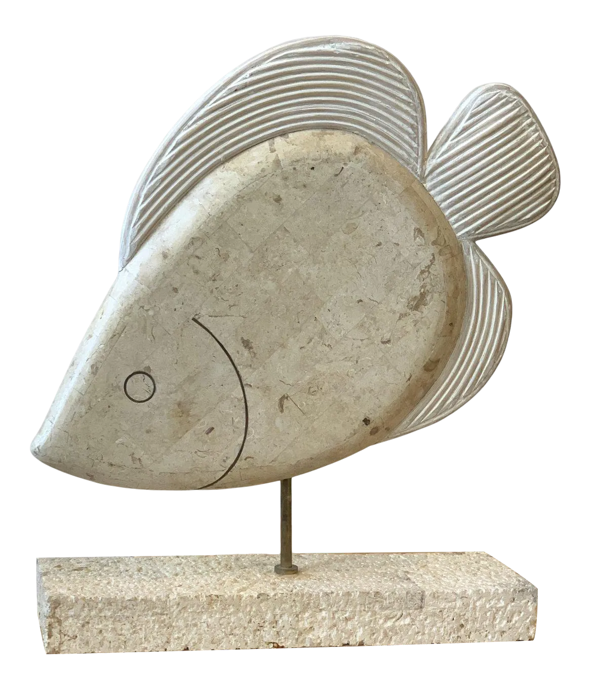 Vintage Large Scale MaitlandSmith Attributed Tessellated Stone and Coral Fish Sculpture Chairish