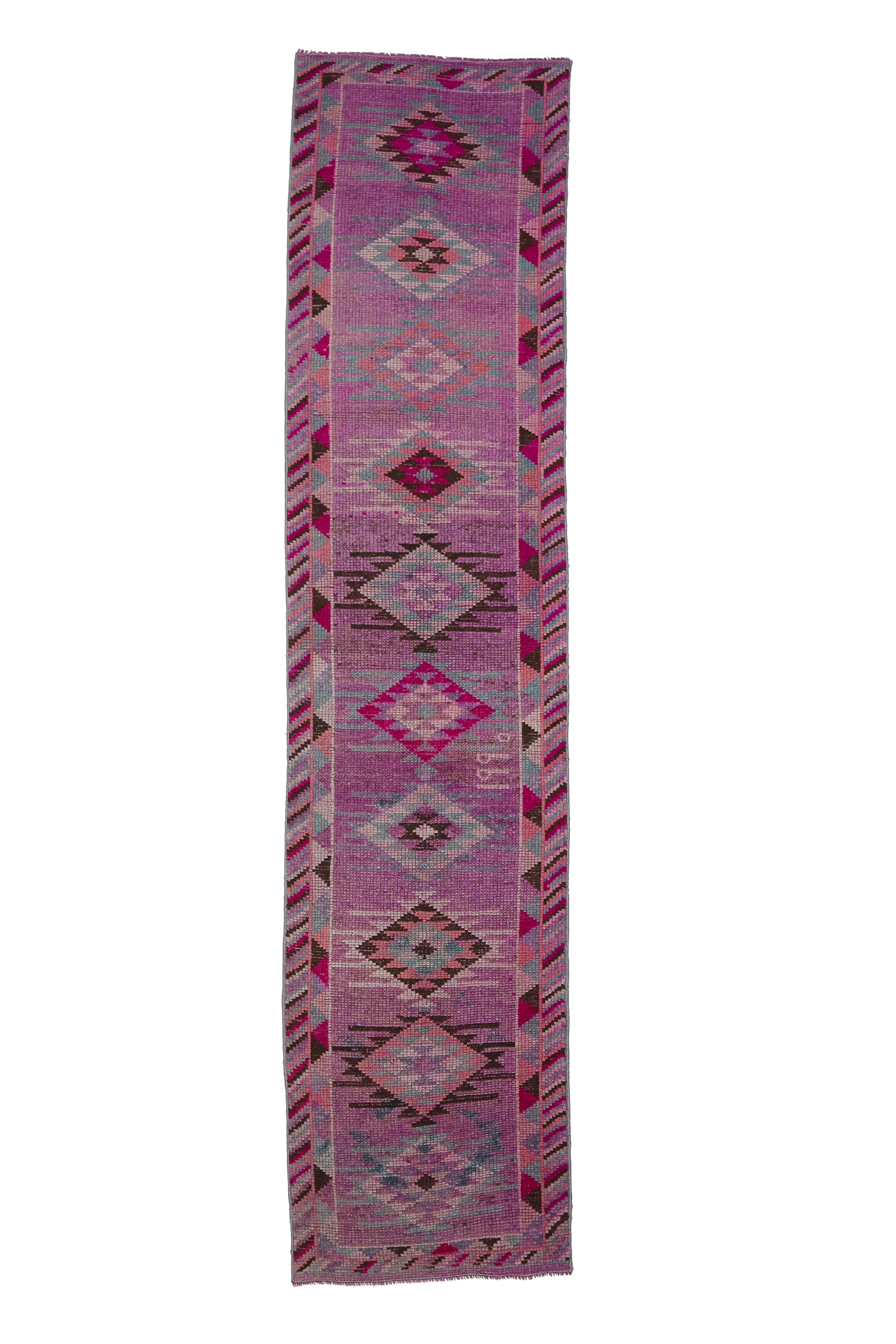1970s Turkish Oushak Handmade Runner Rug