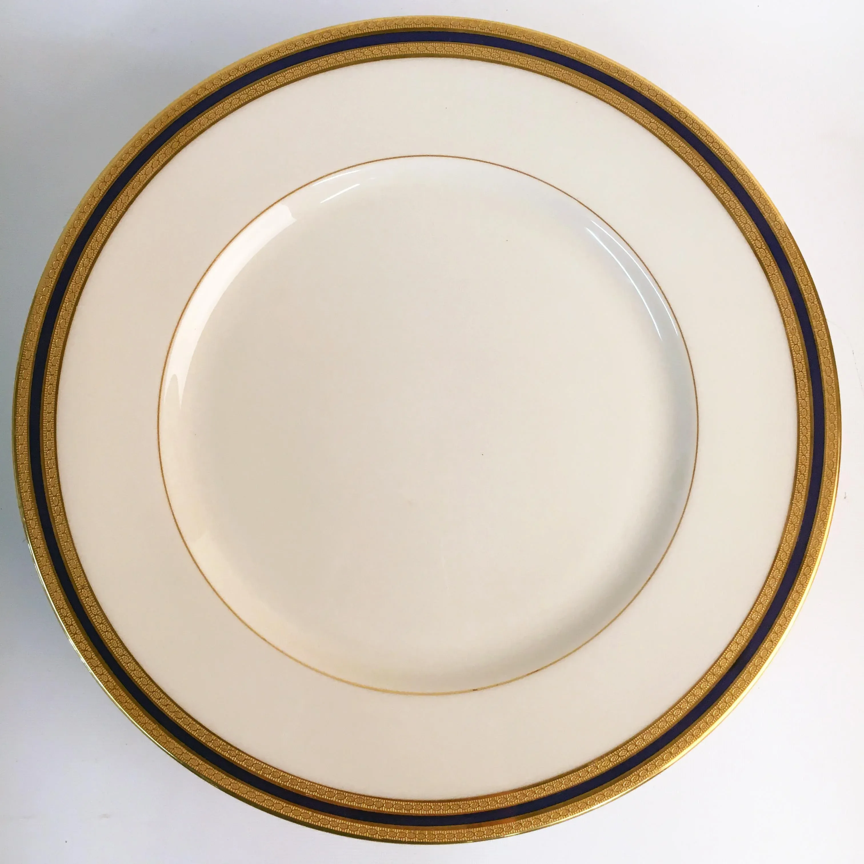 Tiffany & Company Lenox Cobalt + Gold Edge Dinner Plates - Set of