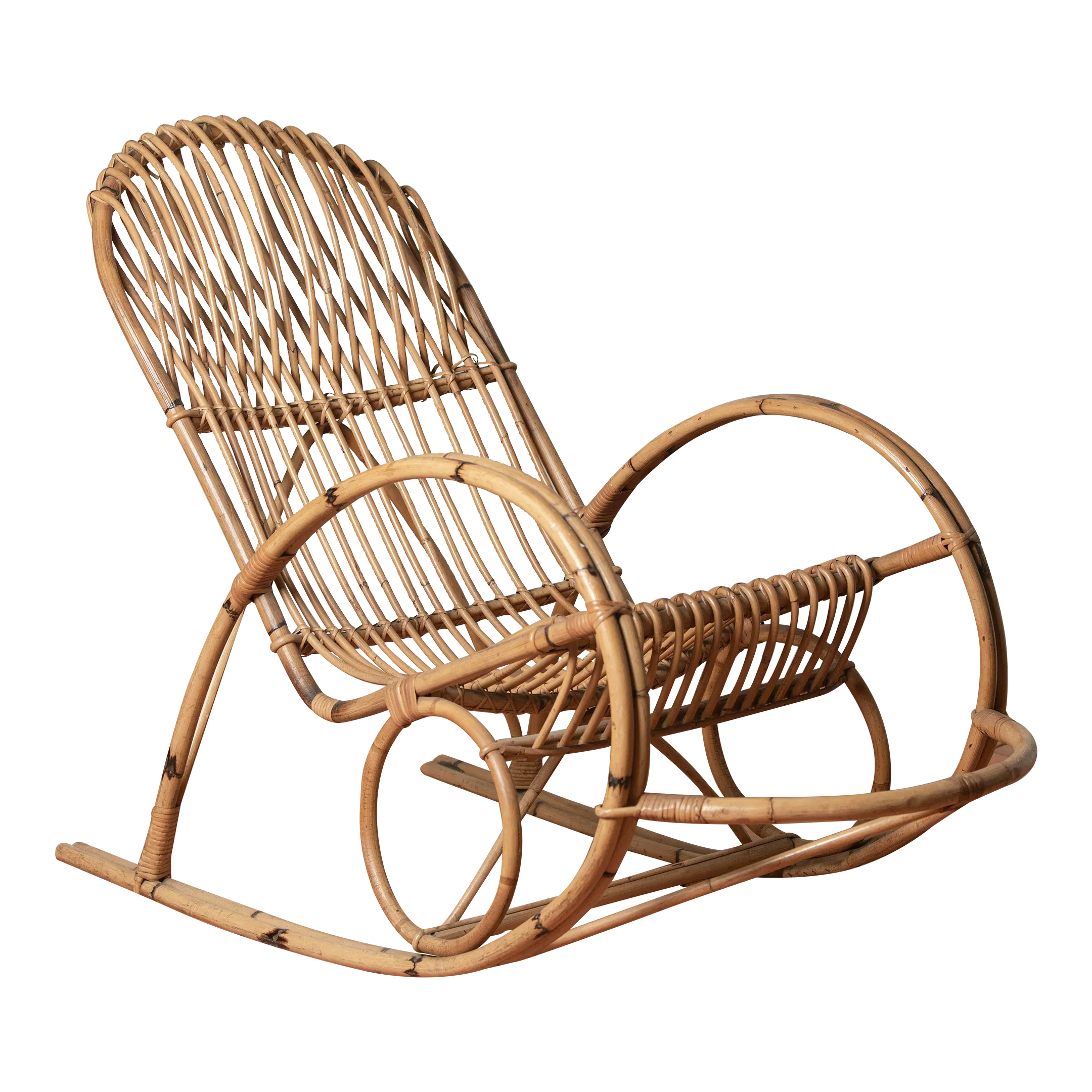 Vintage Rattan Eloise Rocking Chair | Chairish