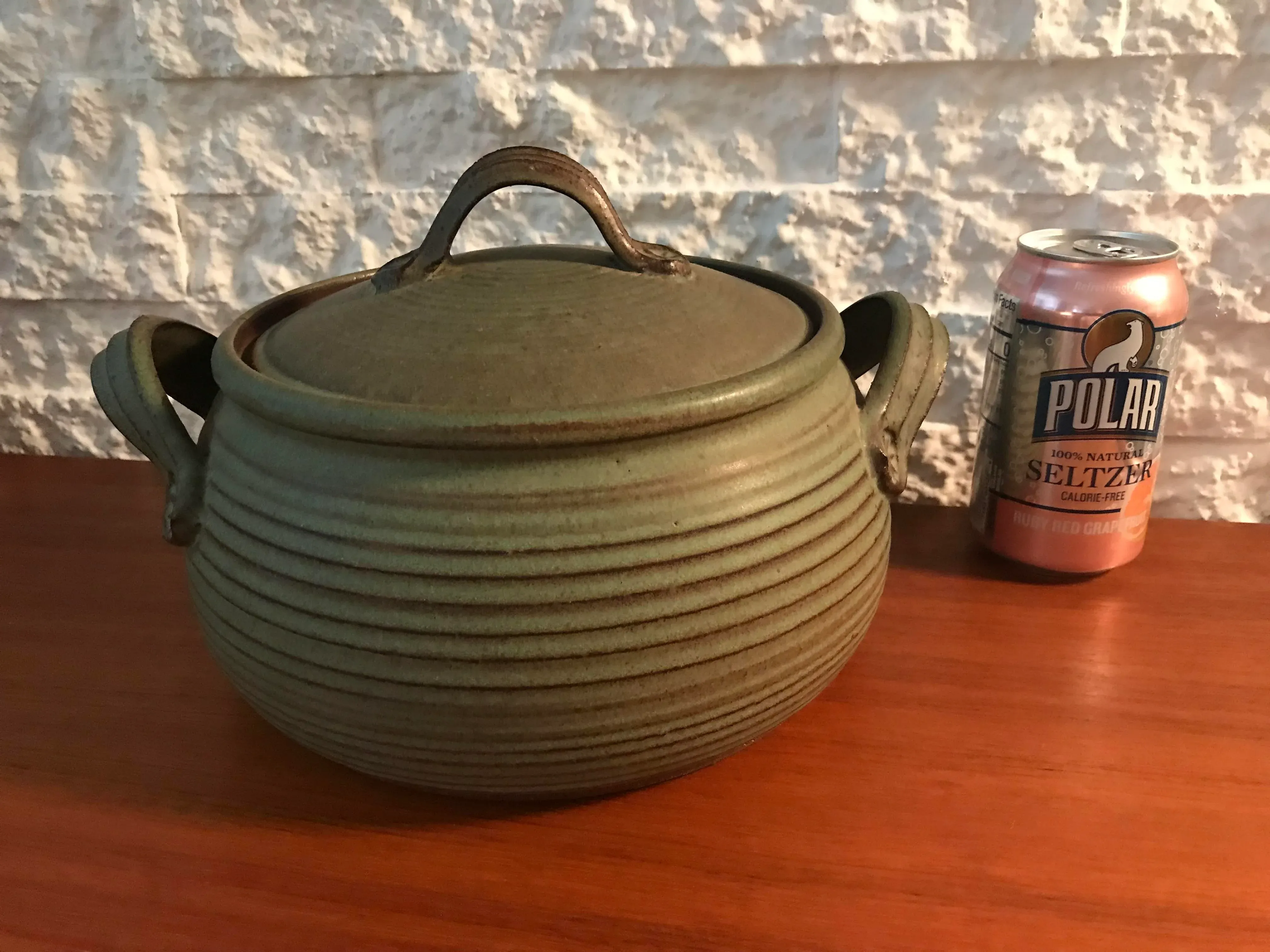 Circa 1950s Vintage Mid-Century Modern Skala American Studio Art Pottery Lidded Vessel