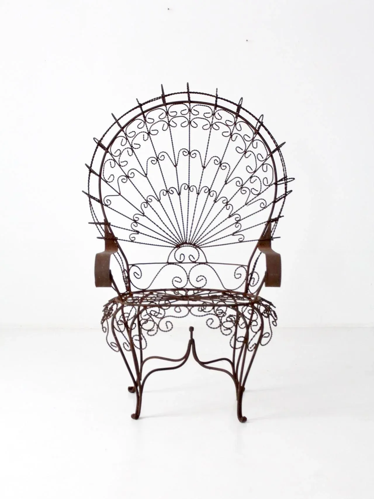Vintage Wrought Iron Peacock Chair Chairish