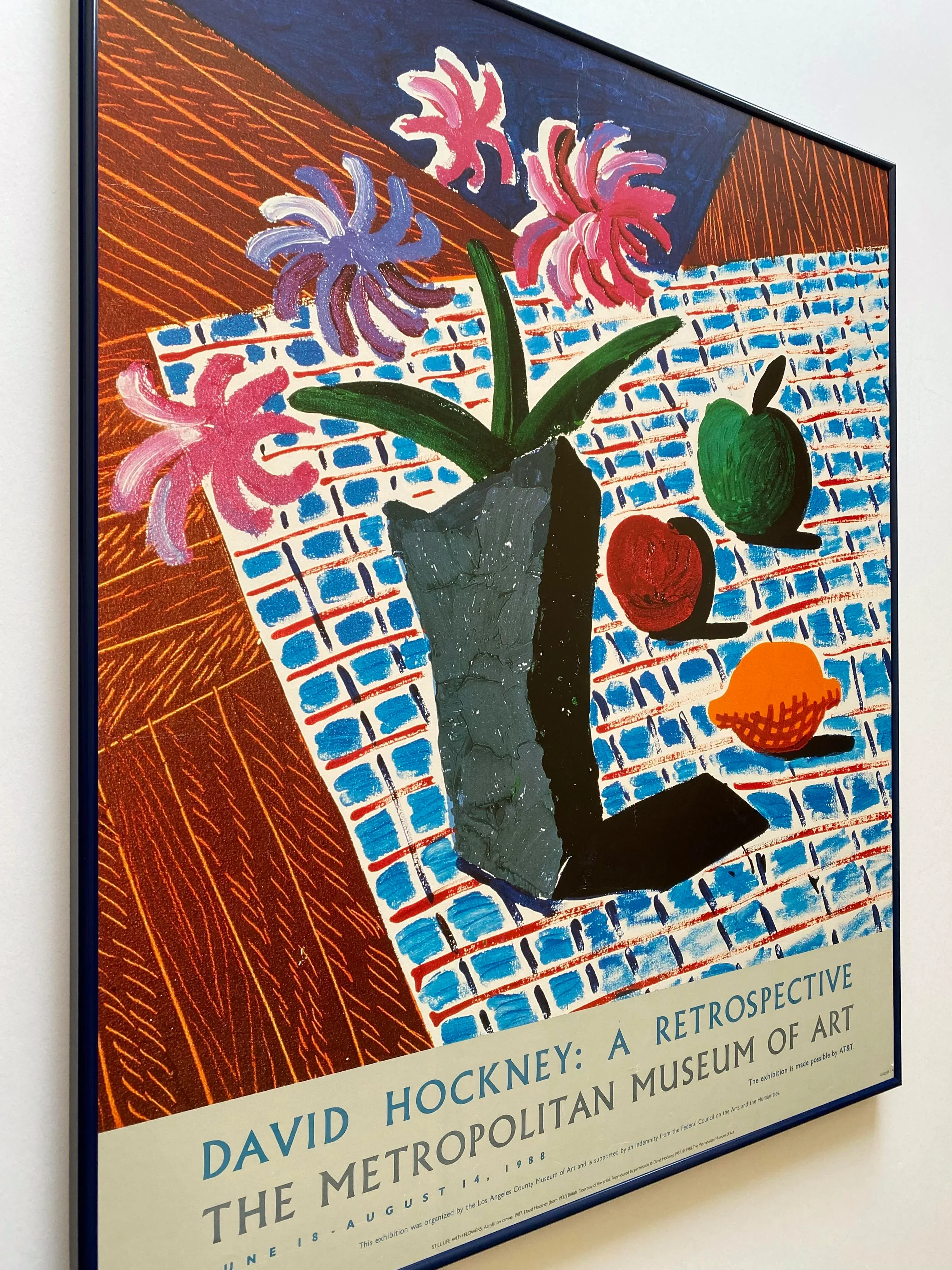 David Hockney Vintage 1988 Lithograph Print Framed Museum