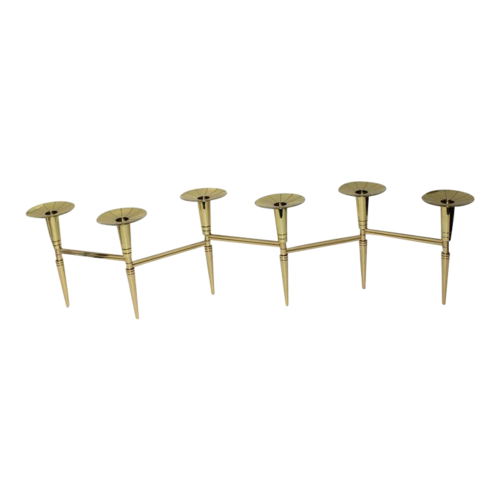 1960s Tommi Parzinger Articulated Brass Candlesticks Candle Holders