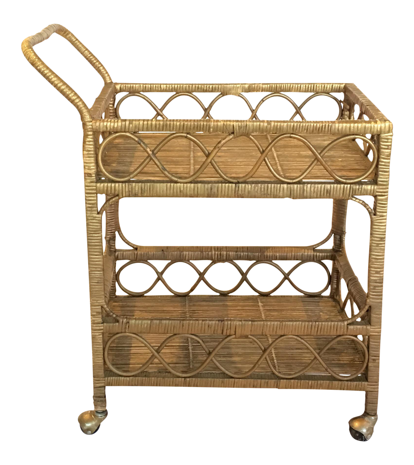 Regency Rattan Bar Cart Chairish