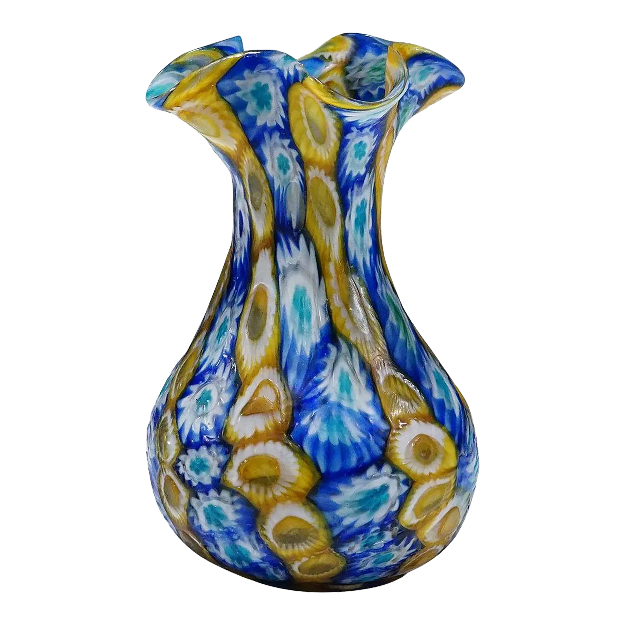 Antique Millefiori Vase, Fratelli Toso Murano ca. 1920s | Chairish
