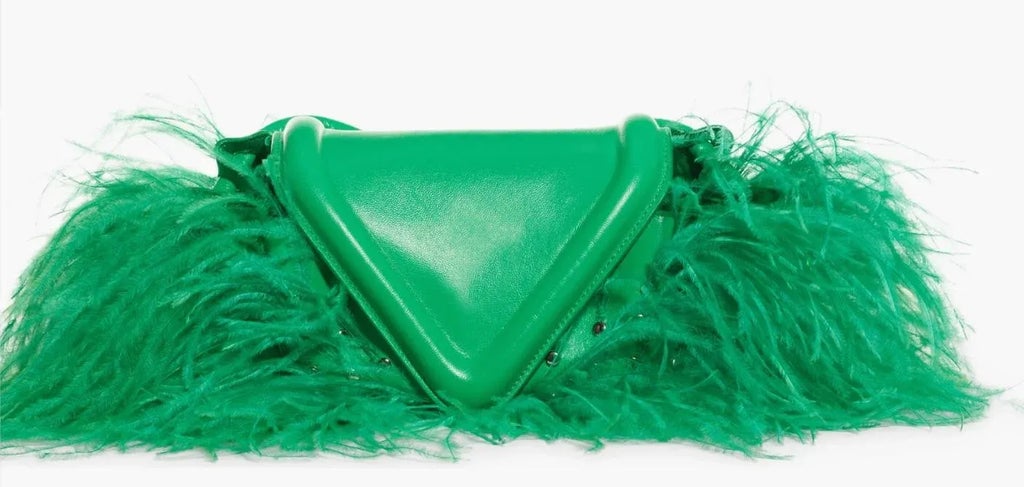 2021 Bottega Veneta Bird Beak Feathers Flap Shoulder Crossbody 
