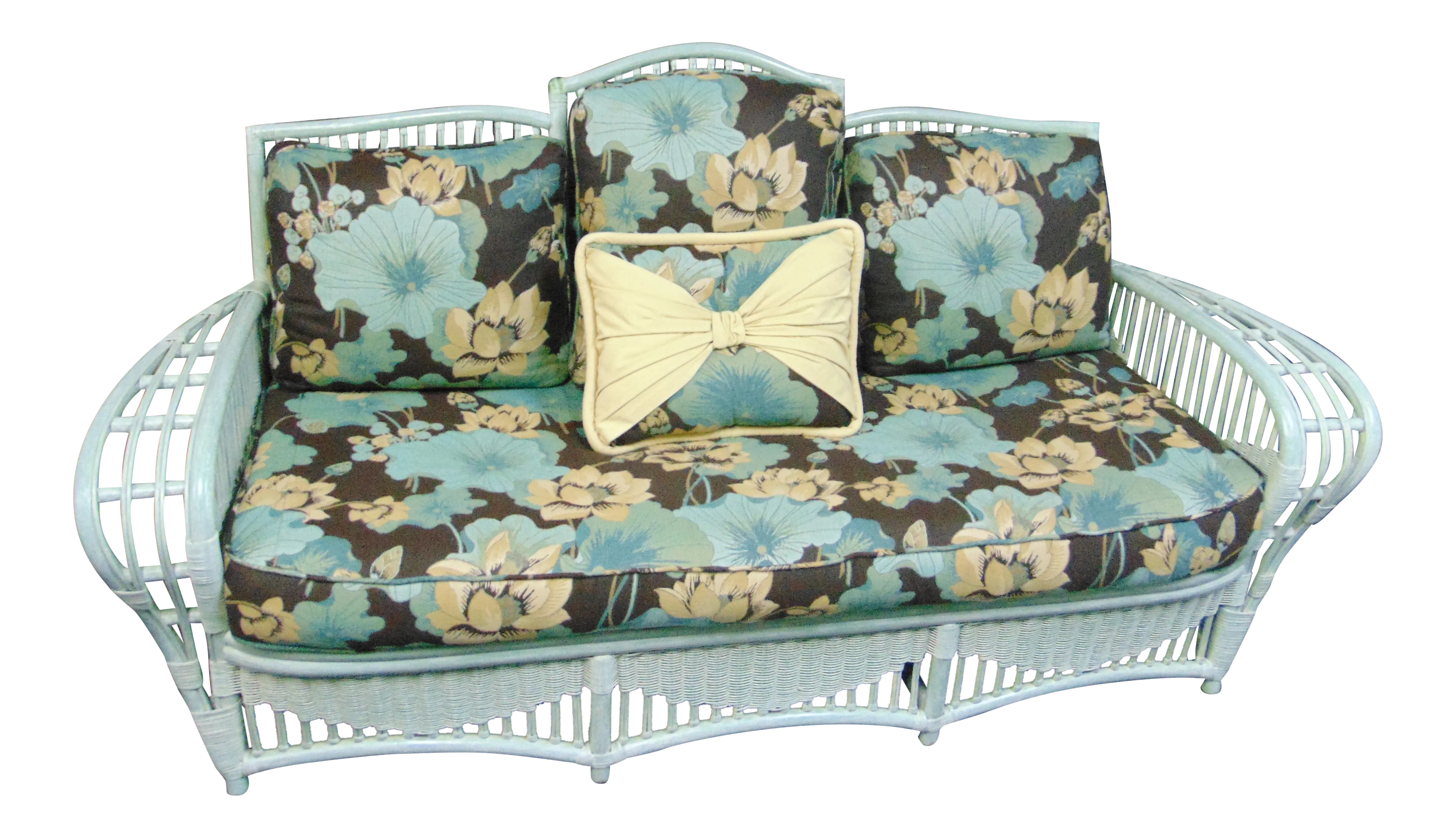 Ficks Reed Art Deco Style Rattan Wicker Sofa Chairish