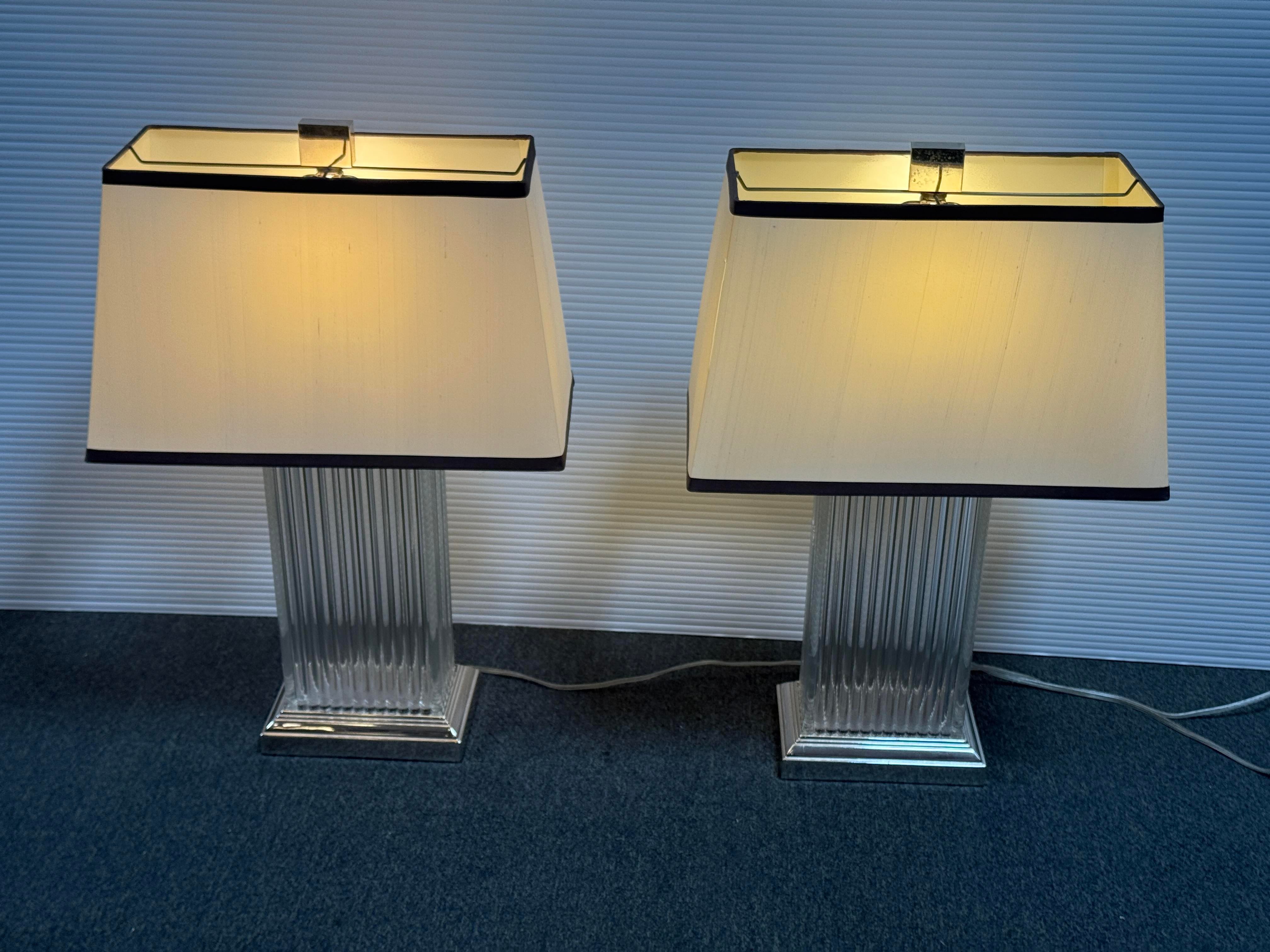 Restoration Hardware Marais Glass Rod Table Lamps, Pair Chairish