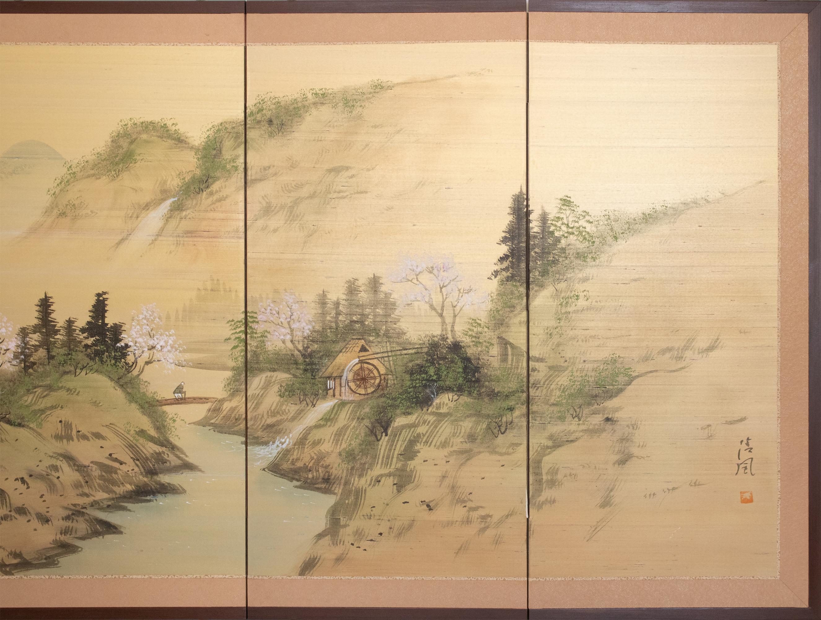 1960s Shōwa Era Japanese Byobu Screen, 