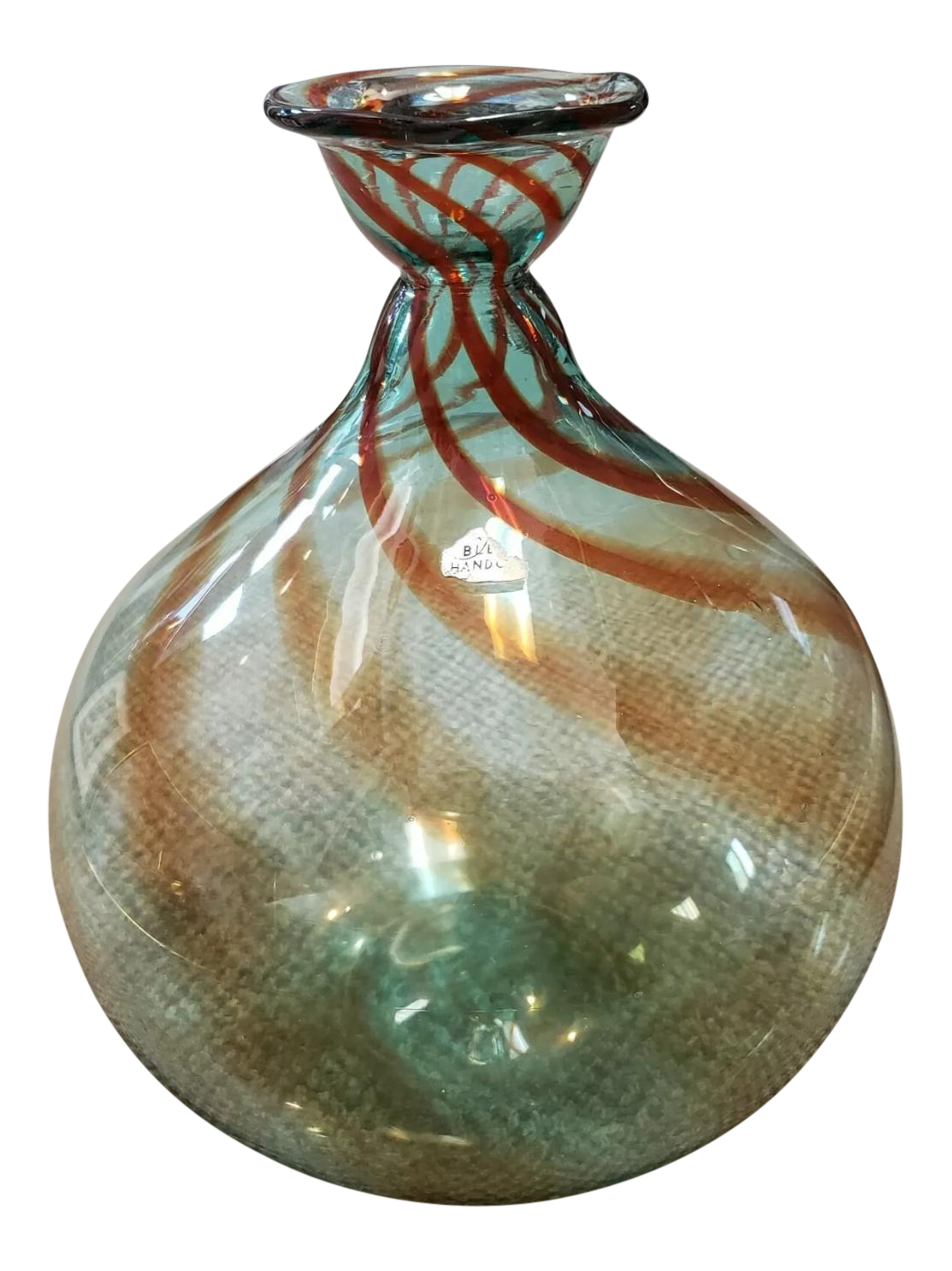 1982 Blenko Glass Balloon Vase by Don Shepherd Chairish