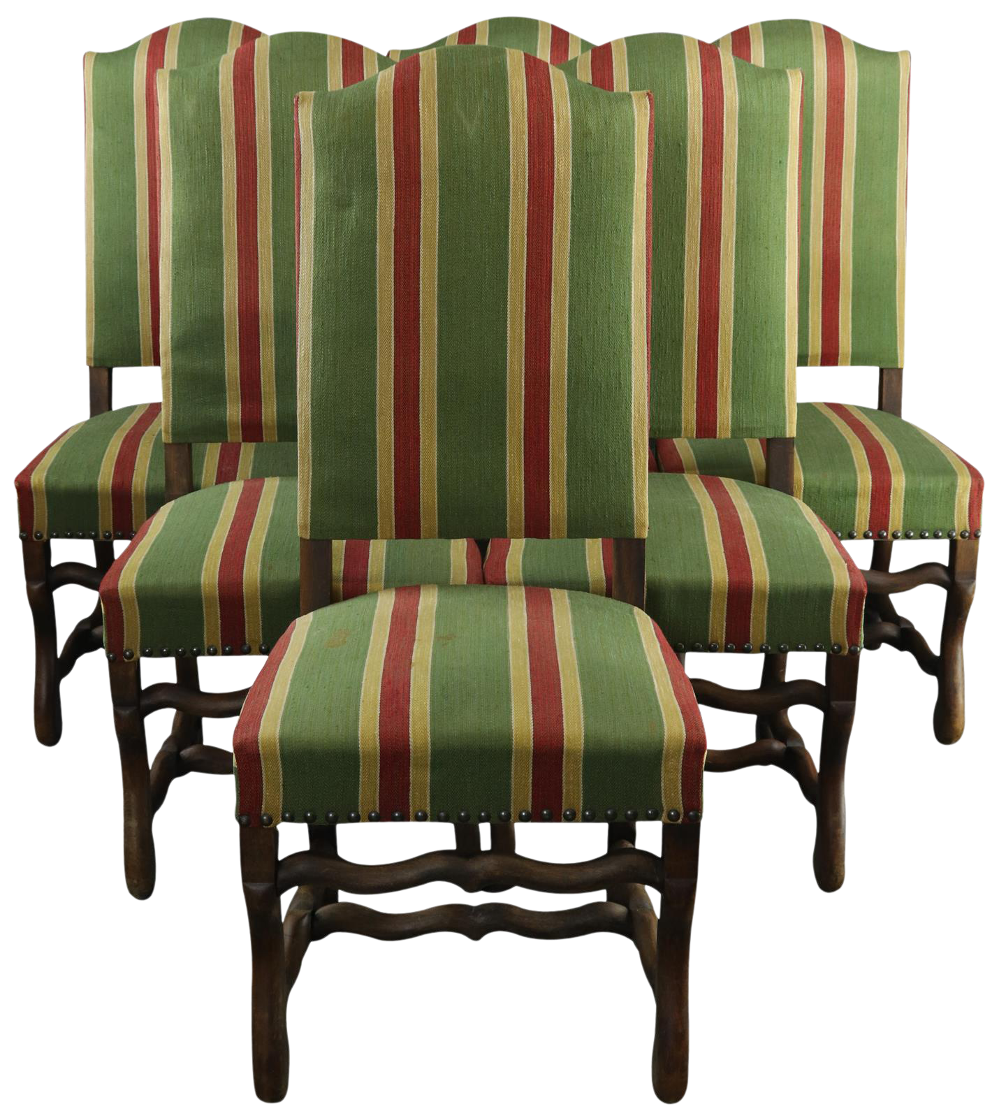 Dining Chairs French Sheepbone Set 6 Red Green Chairish