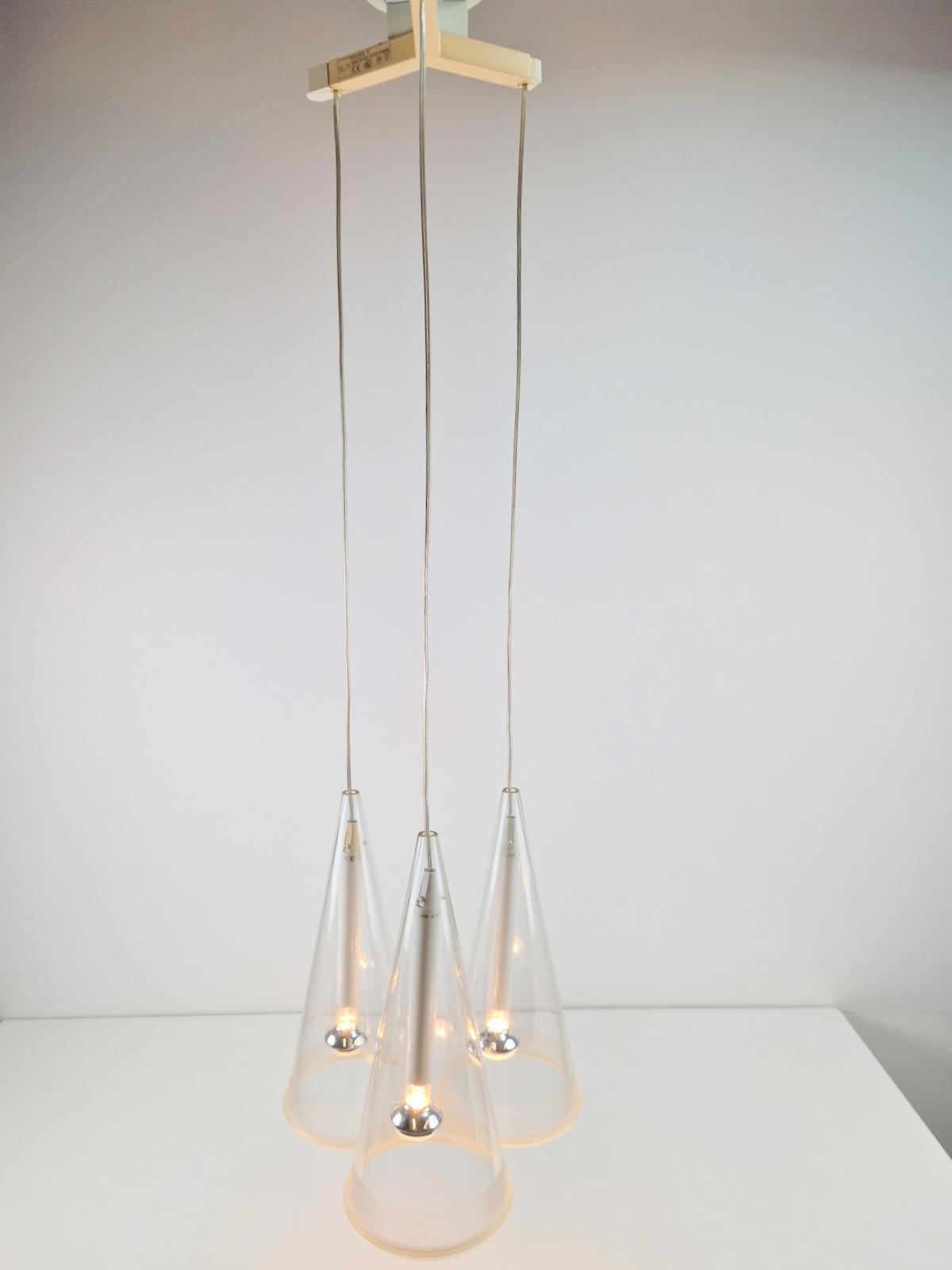 【廃盤】イタリア・FLOS社「FUCSIA」3灯 Italian Glass Fucsia 3 Pendant Lamp by Achille Castiglioni for