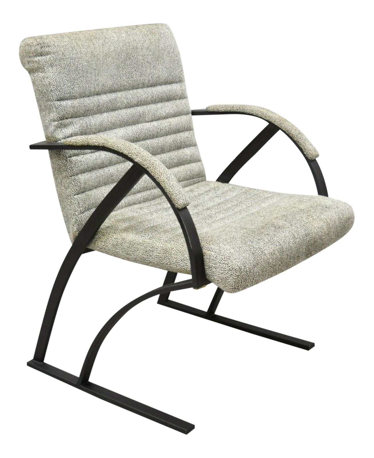 Mid Century Modern CalStyle Furniture Art Deco Metal Frame Lounge Arm