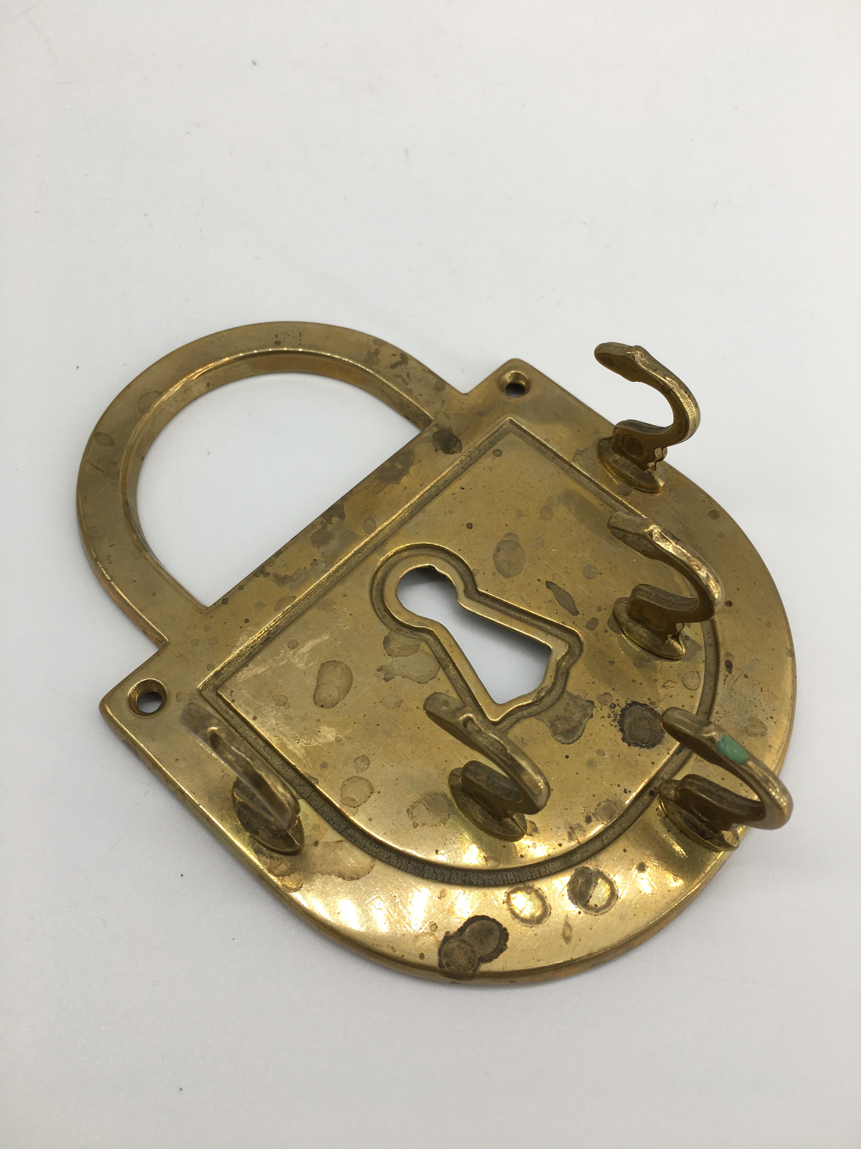 Vintage Brass Lock Key Holder | Chairish Vintage Brass Lock Key Holder | Chairish