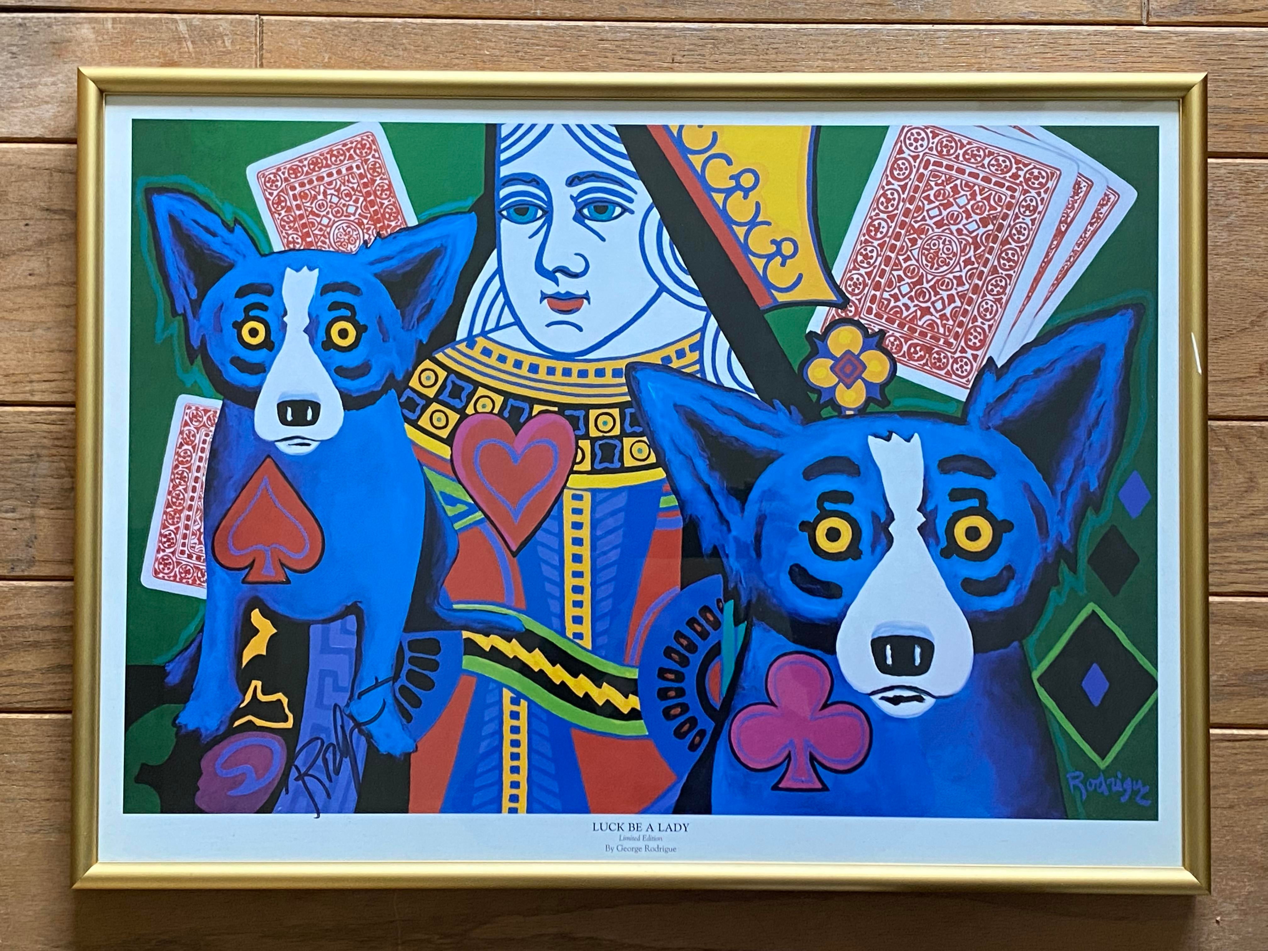George Rodrigue 'Luck Be a Lady' Blue Dog Signed Limited Edition