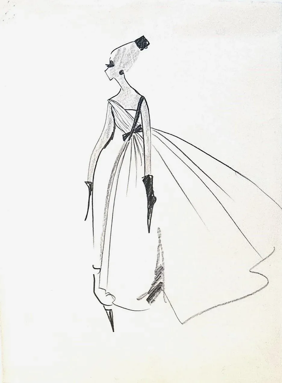 slim fit dress slacks 1960s evening dress sewing pattern 6033 – Lady Marlowe main image 1