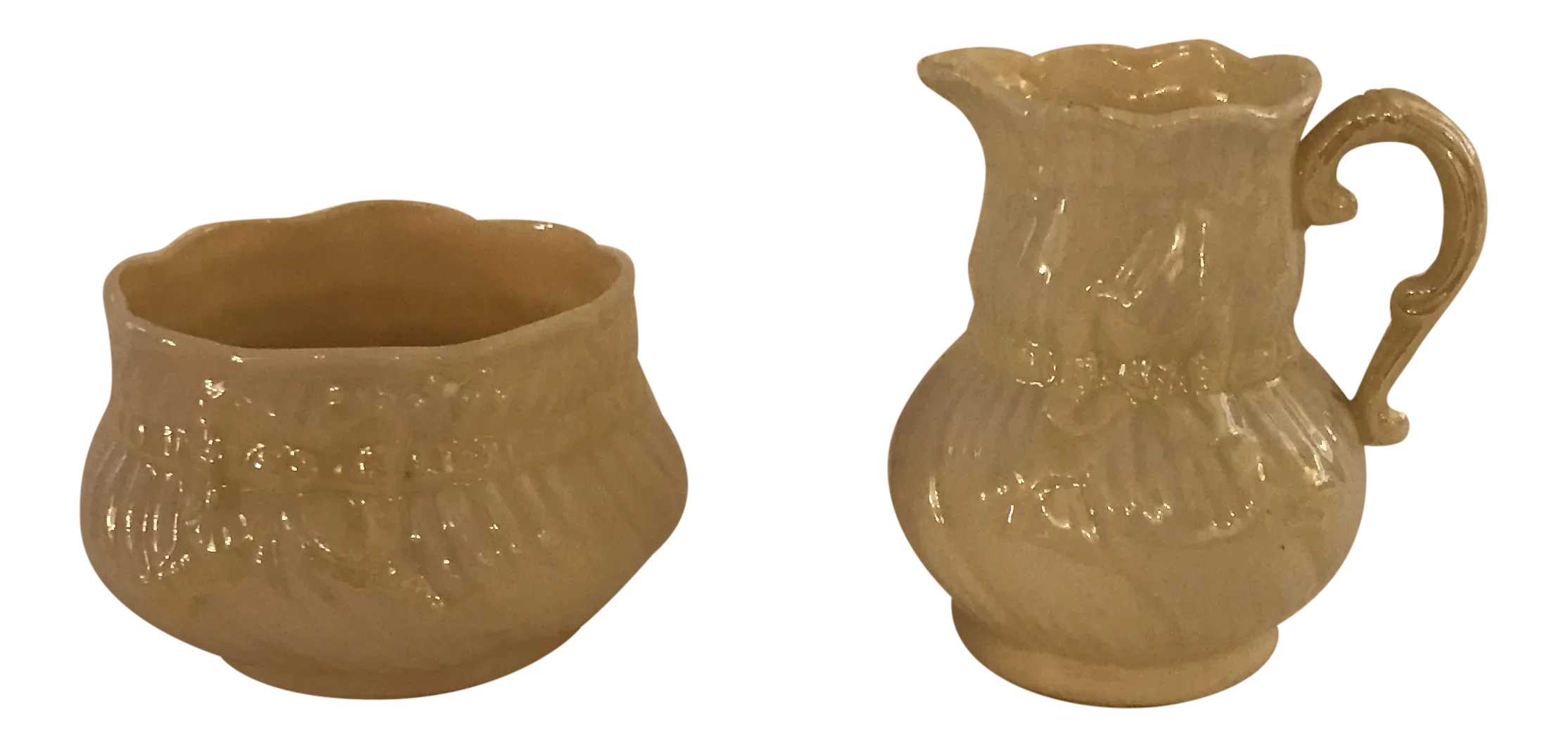 Vintage Belleek China Cream & Sugar Dishes A Pair Chairish