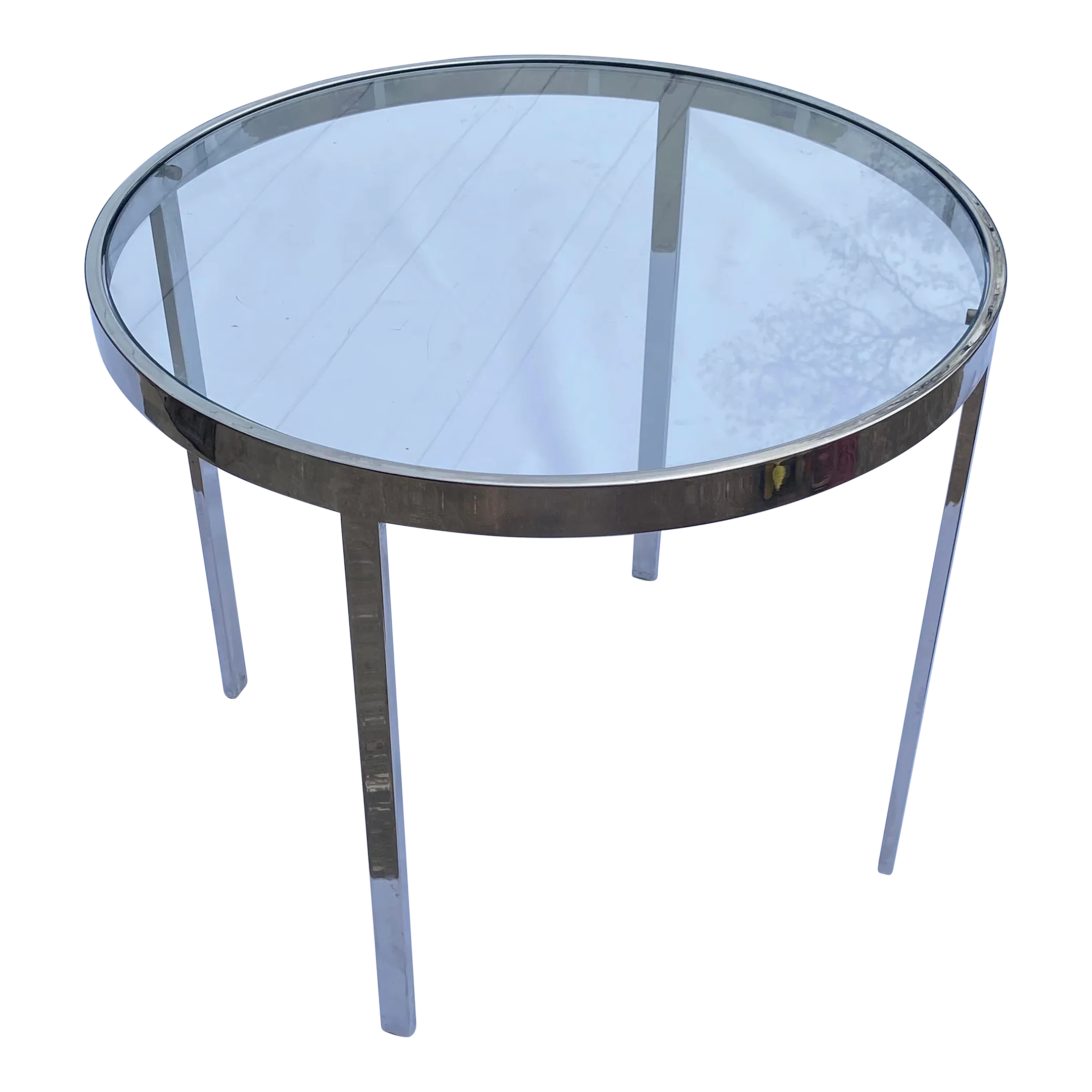 Vintage Chrome and Glass Side Table After Milo Baughman Chairish