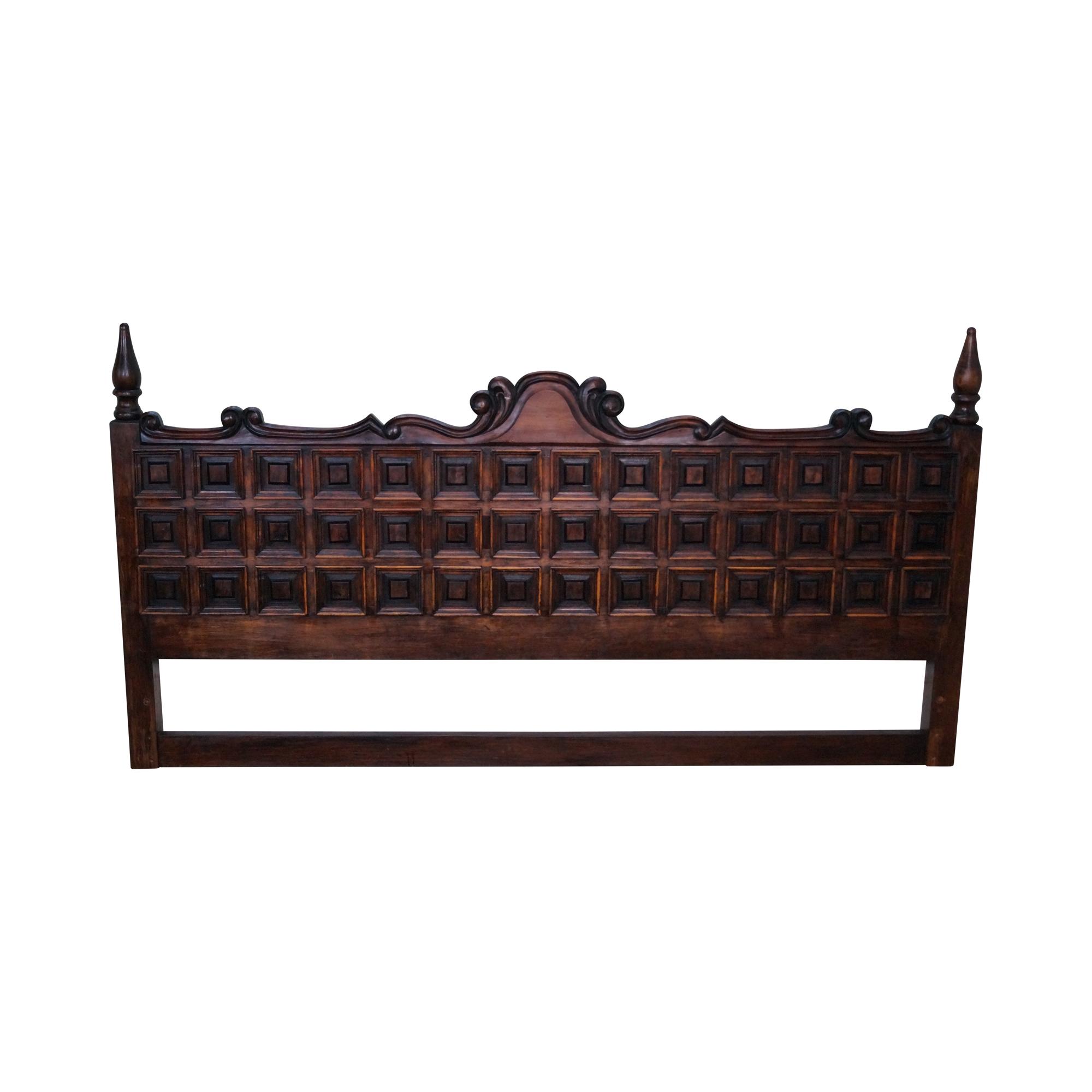 Vintage Spanish Style Rustic Raised Panel King Headboard Chairish