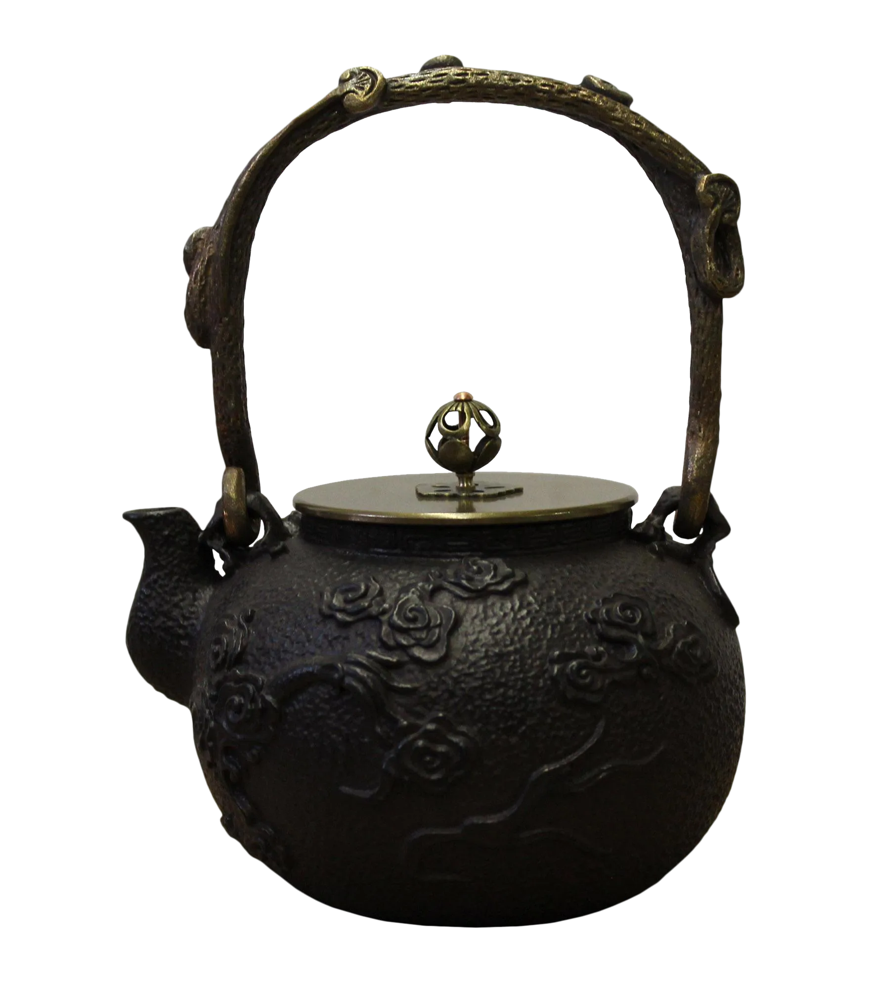 Handmade Asian Heavy Cast Iron Teapot Display Chairish