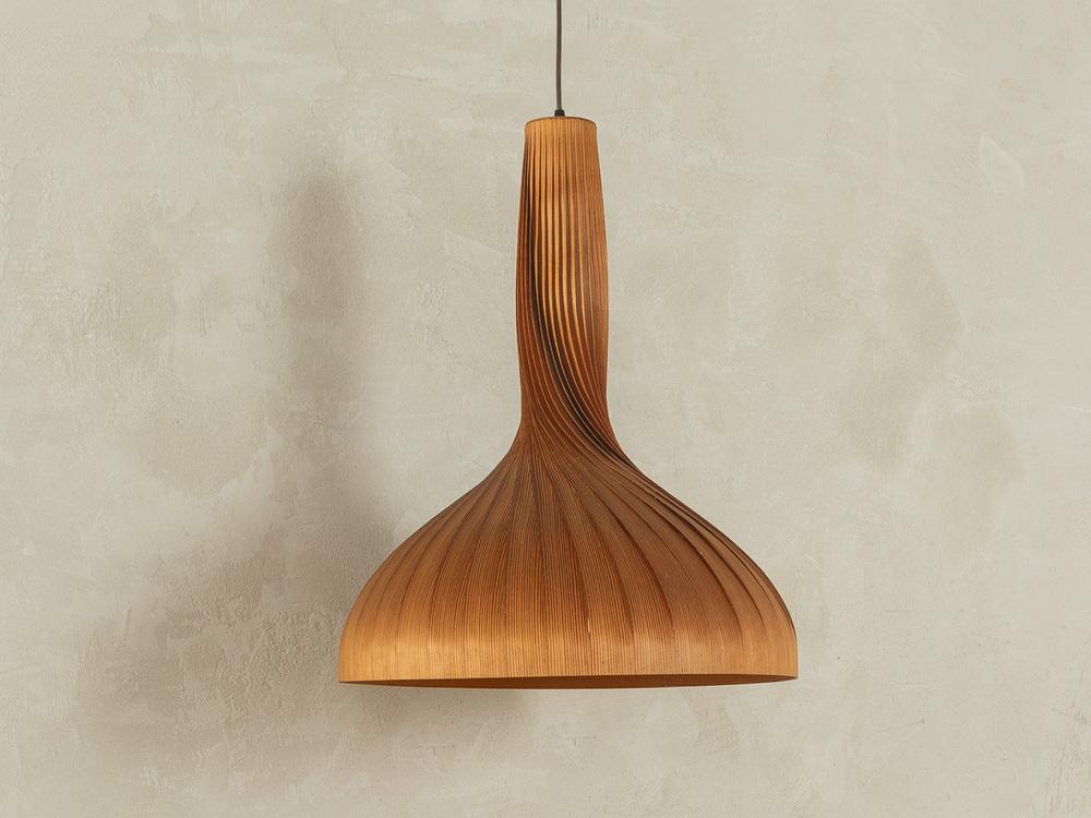 Wooden Hanging Lamp from Jakobsson, 1960s | Chairish