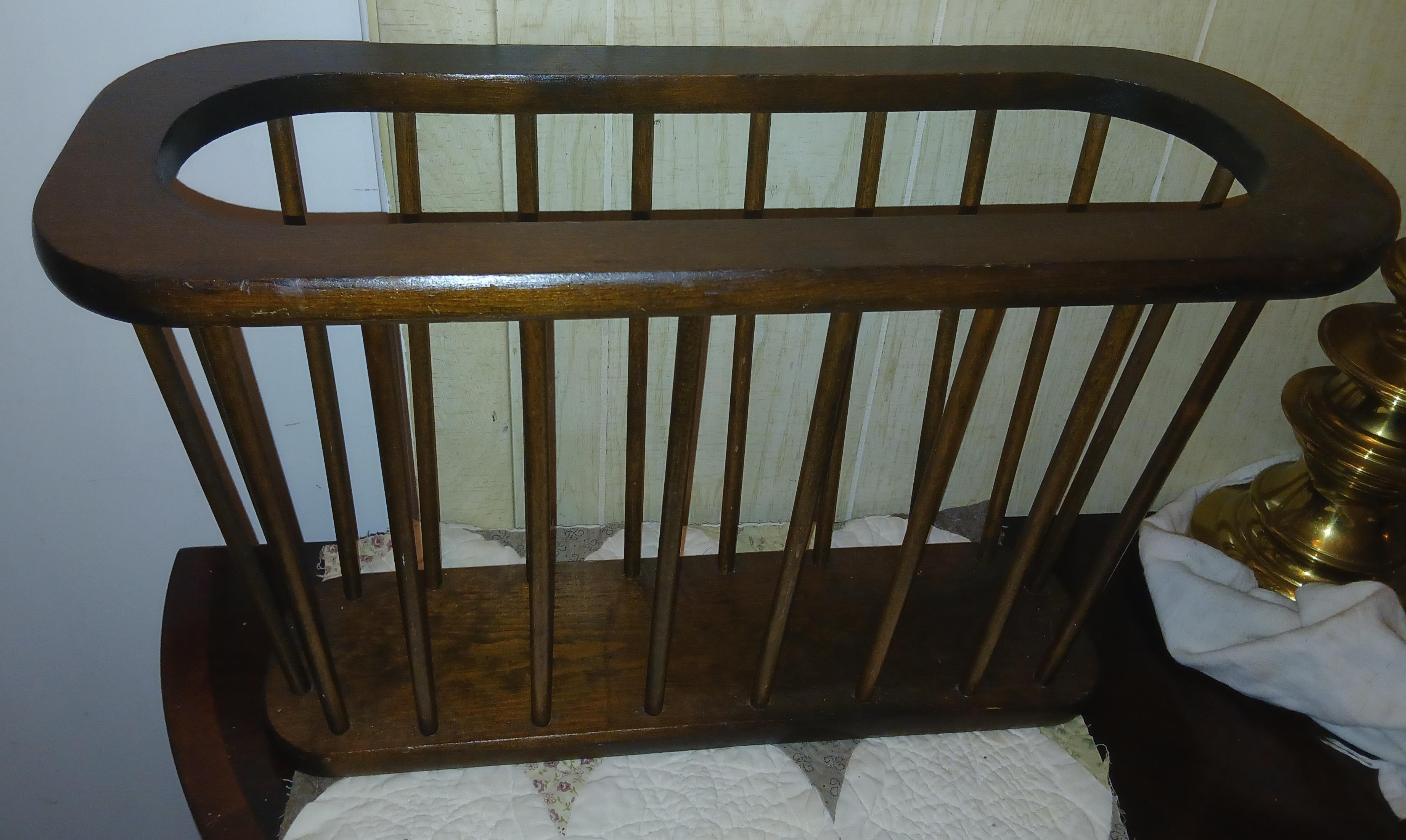 1950s Mid Century Modern Umanoff Style Walnut Magazine Rack