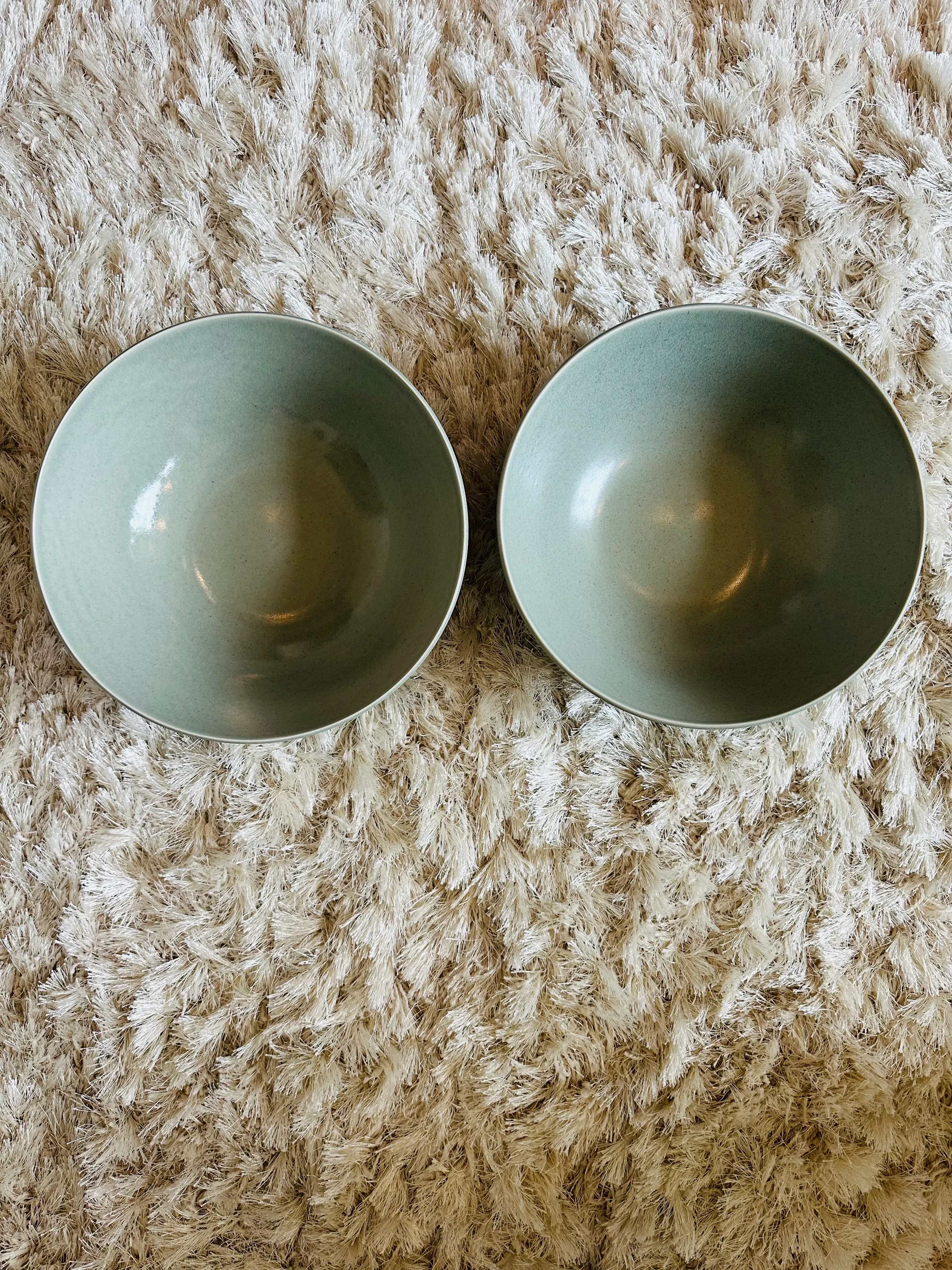 Vintage Calvin Klein Cargo Stoneware 12” Serving Bowls in Sage