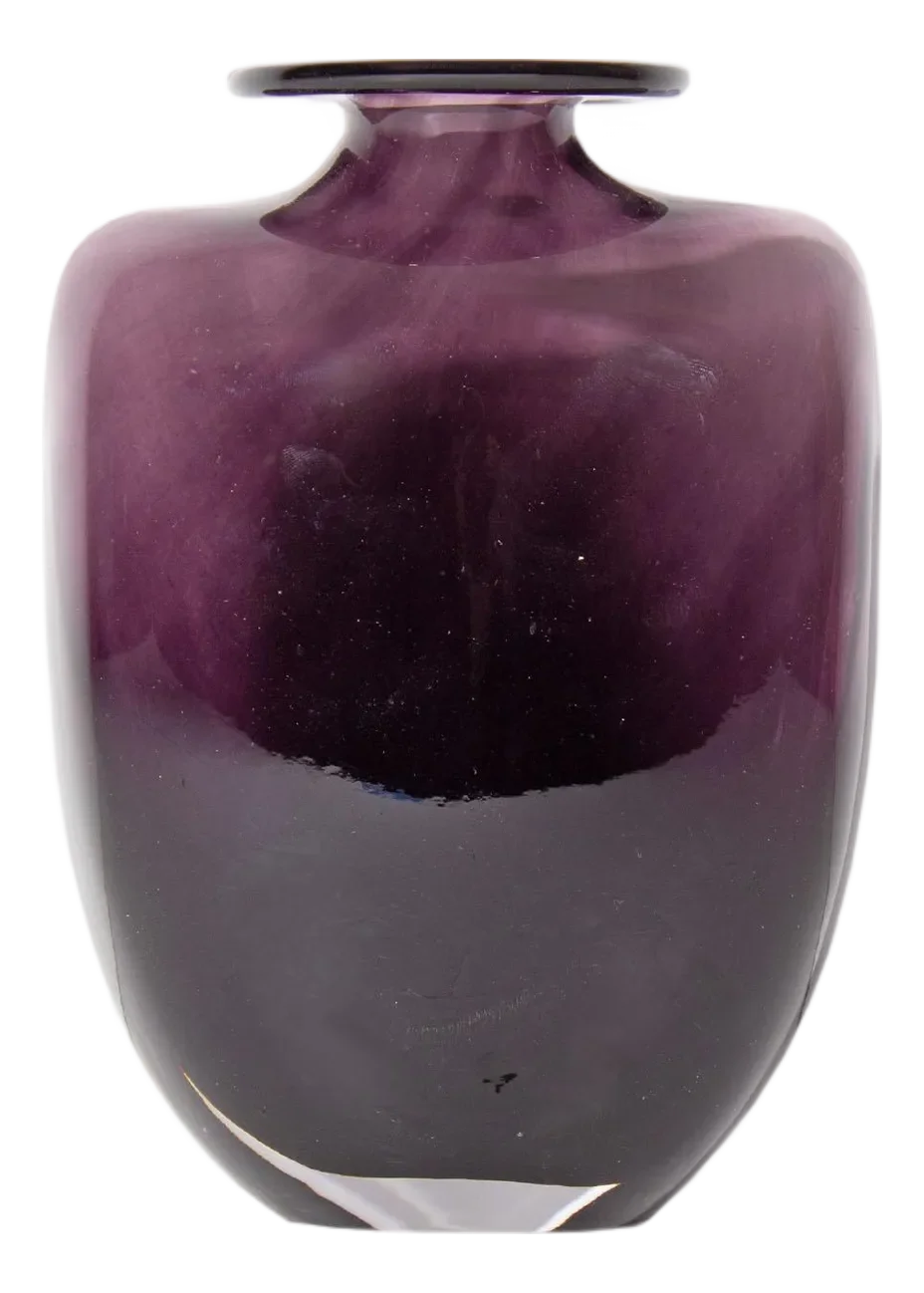 “Swing” Purple Glass Vase by Kjell Engman for Kosta Boda