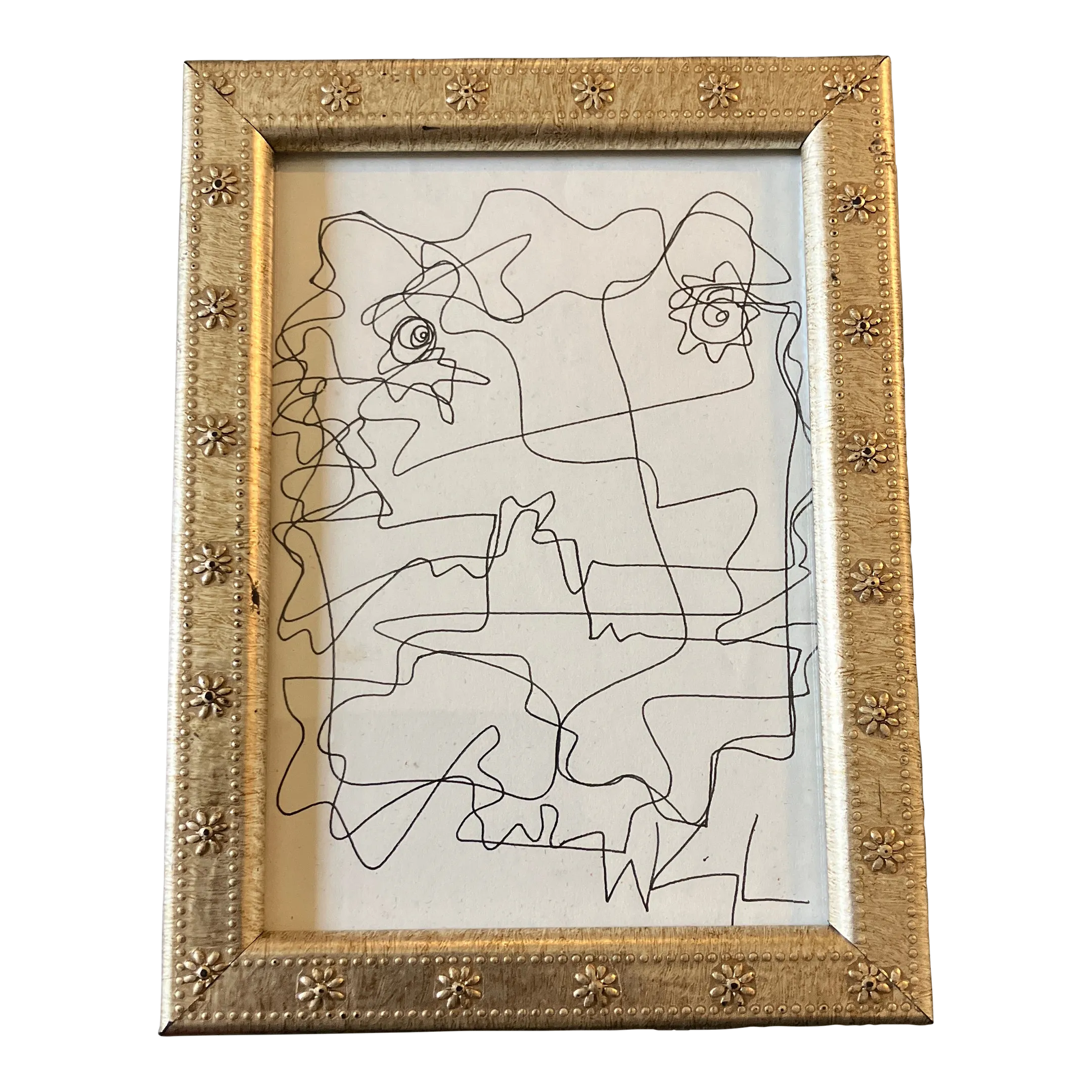 1980’s Original Wayne Cunningham Abstract Pen and Ink Drawing