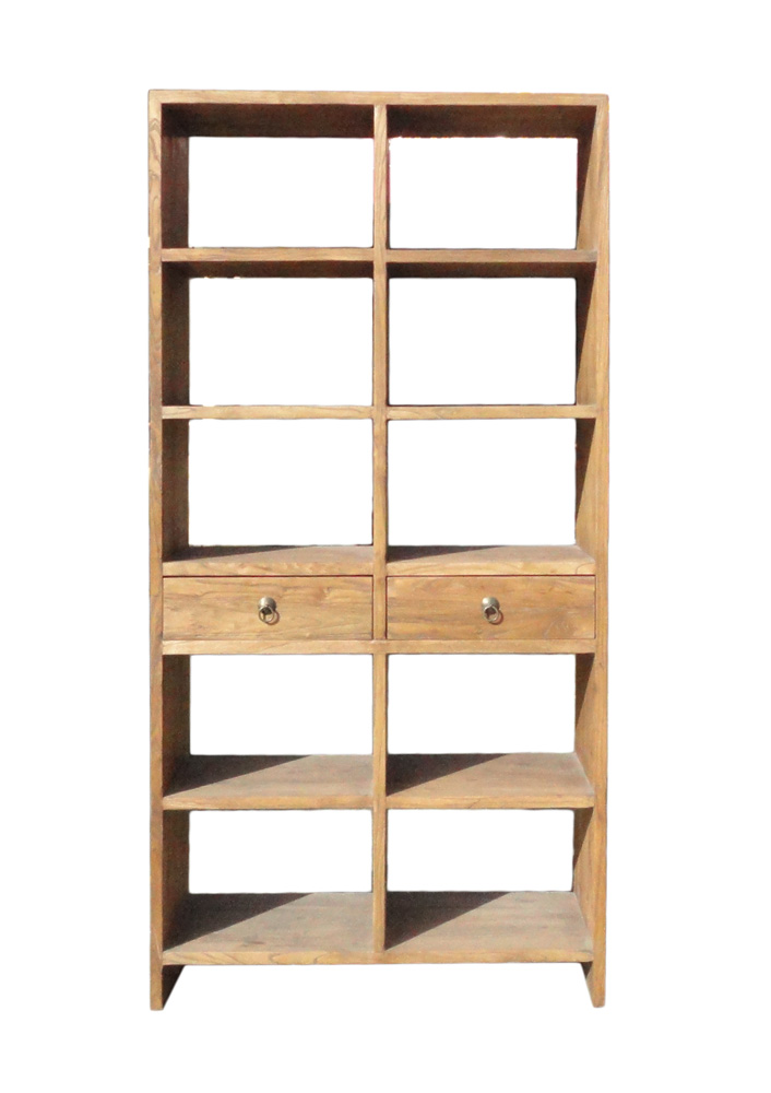 Rustic Wood Open Shelf Bookcase Display Cabinet Chairish