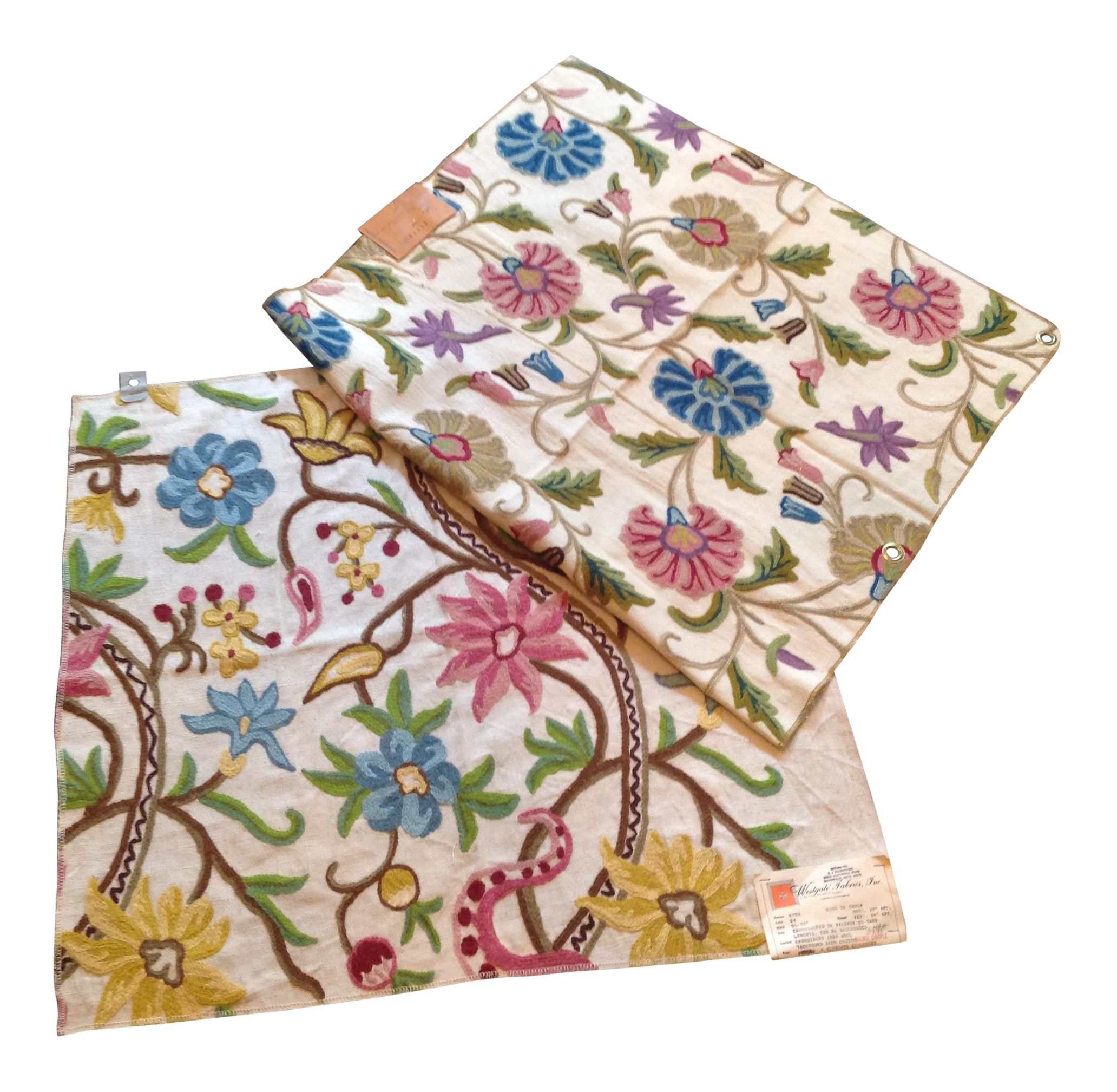 Vintage Crewel Fabrics From Top Textile Houses Chairish