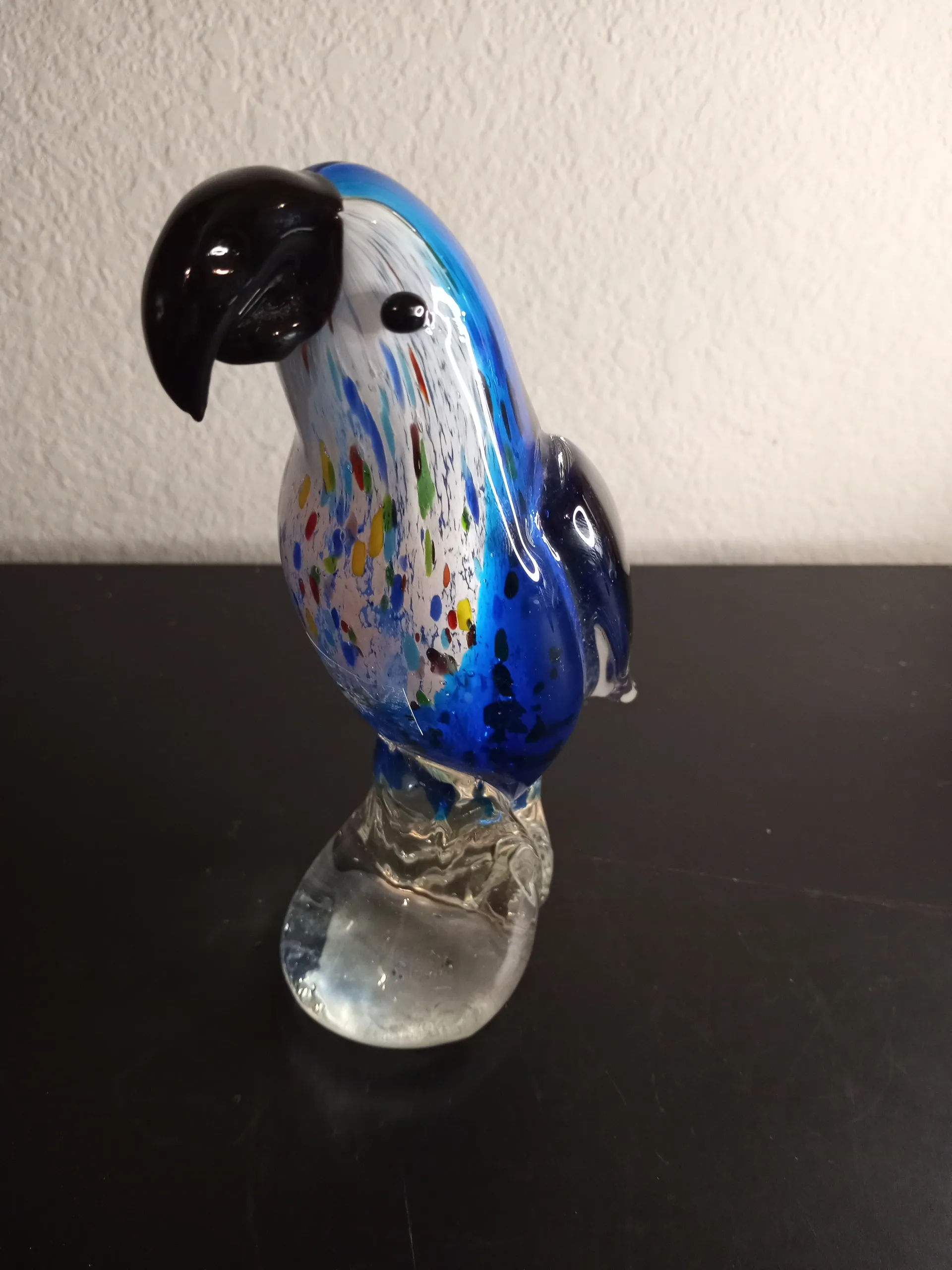1960s Art Glass Parrot Figurine
