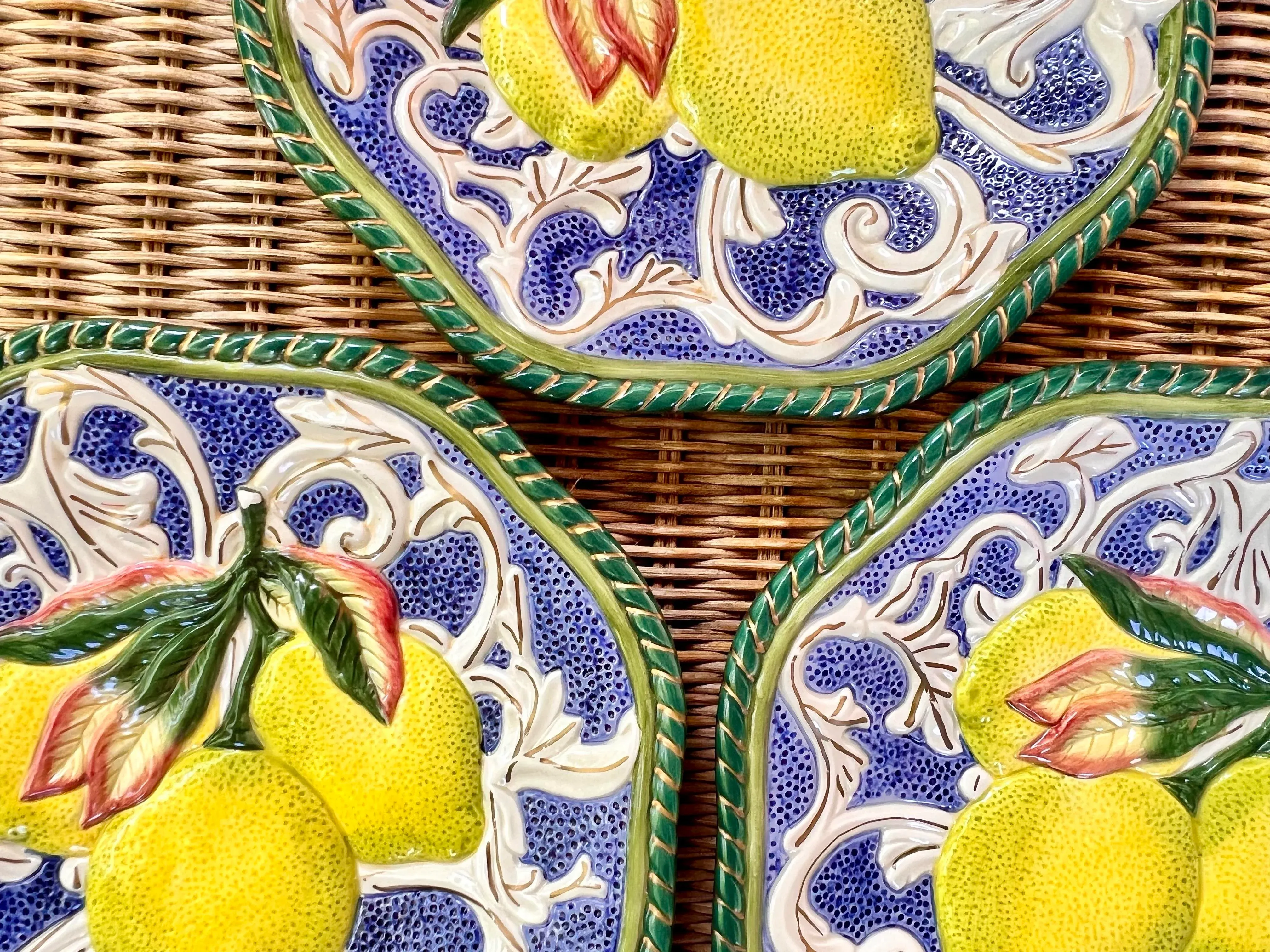 Fitz and Floyd Florentine Lemon Plates- Set of 3