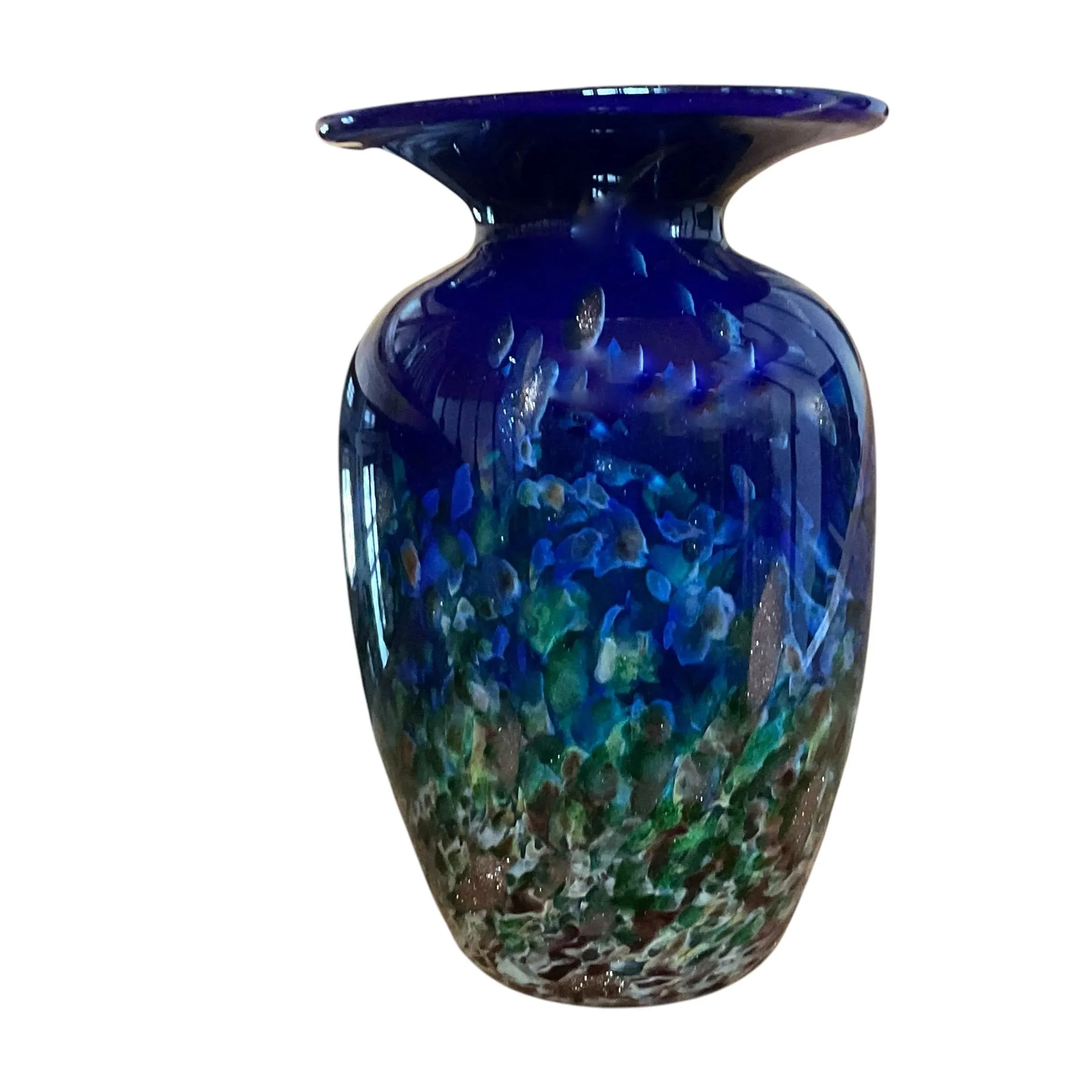 Late 20th Century Hand Blown Art Glass Vase
