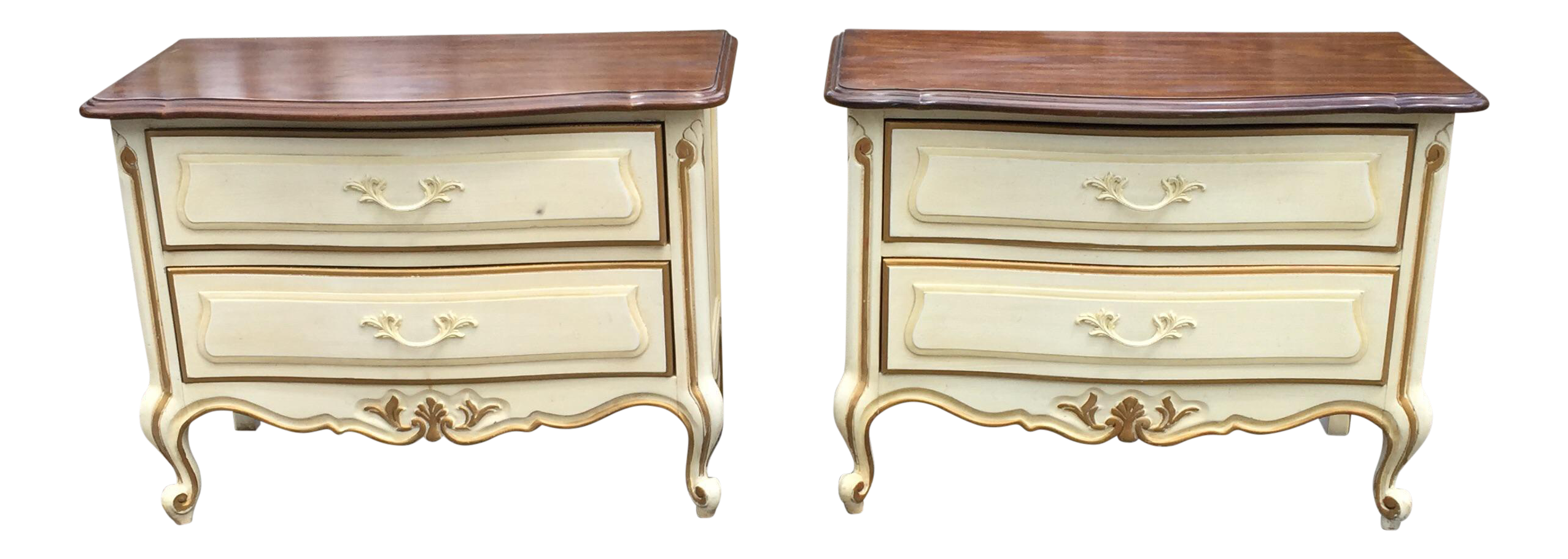 Drexel Touraine White Nightstands A Pair Chairish