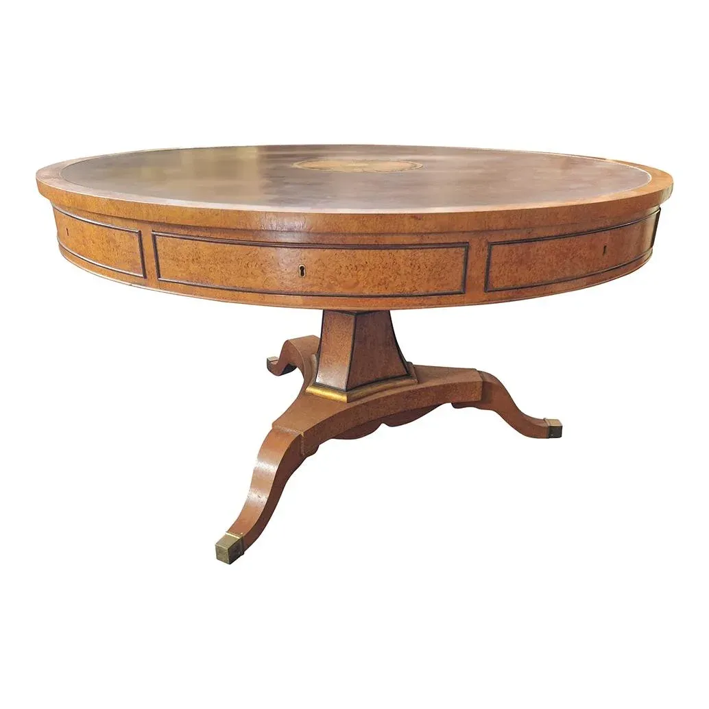 Vintage Round Empire Style Table in Thuja Root, 1980s
