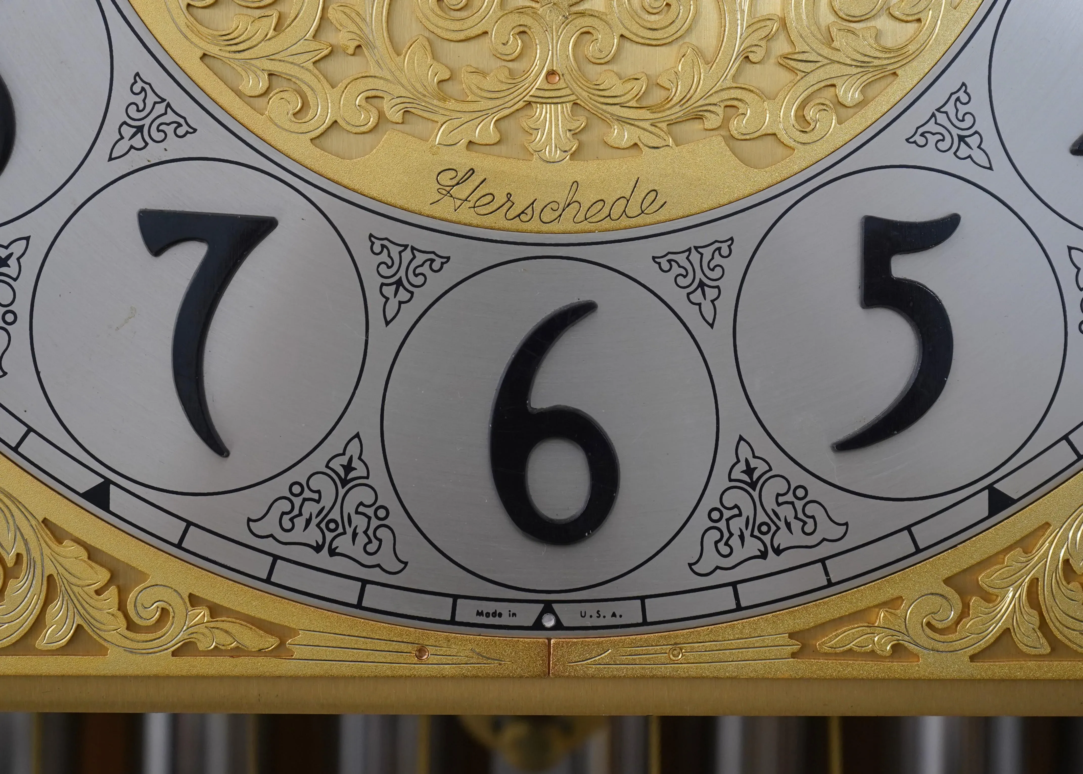 Herschede Oak Thomas Jefferson 9 Tube Grandfather Clock | Chairish