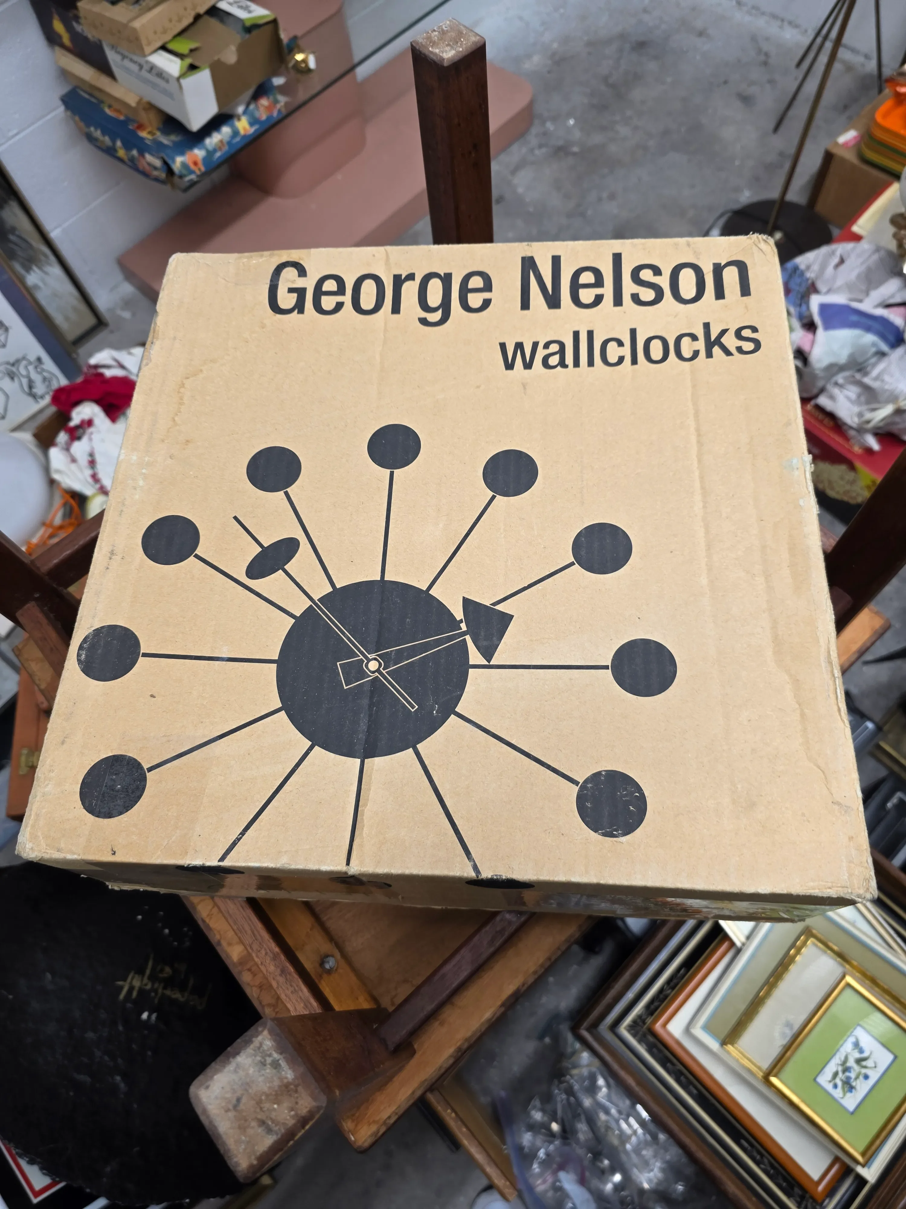 早い者勝ち　デッドストック　オレンジ　チェッカーフラッグミラー 楕円形 1990s George Nelson Orange Ball Wall Clock by Vitra