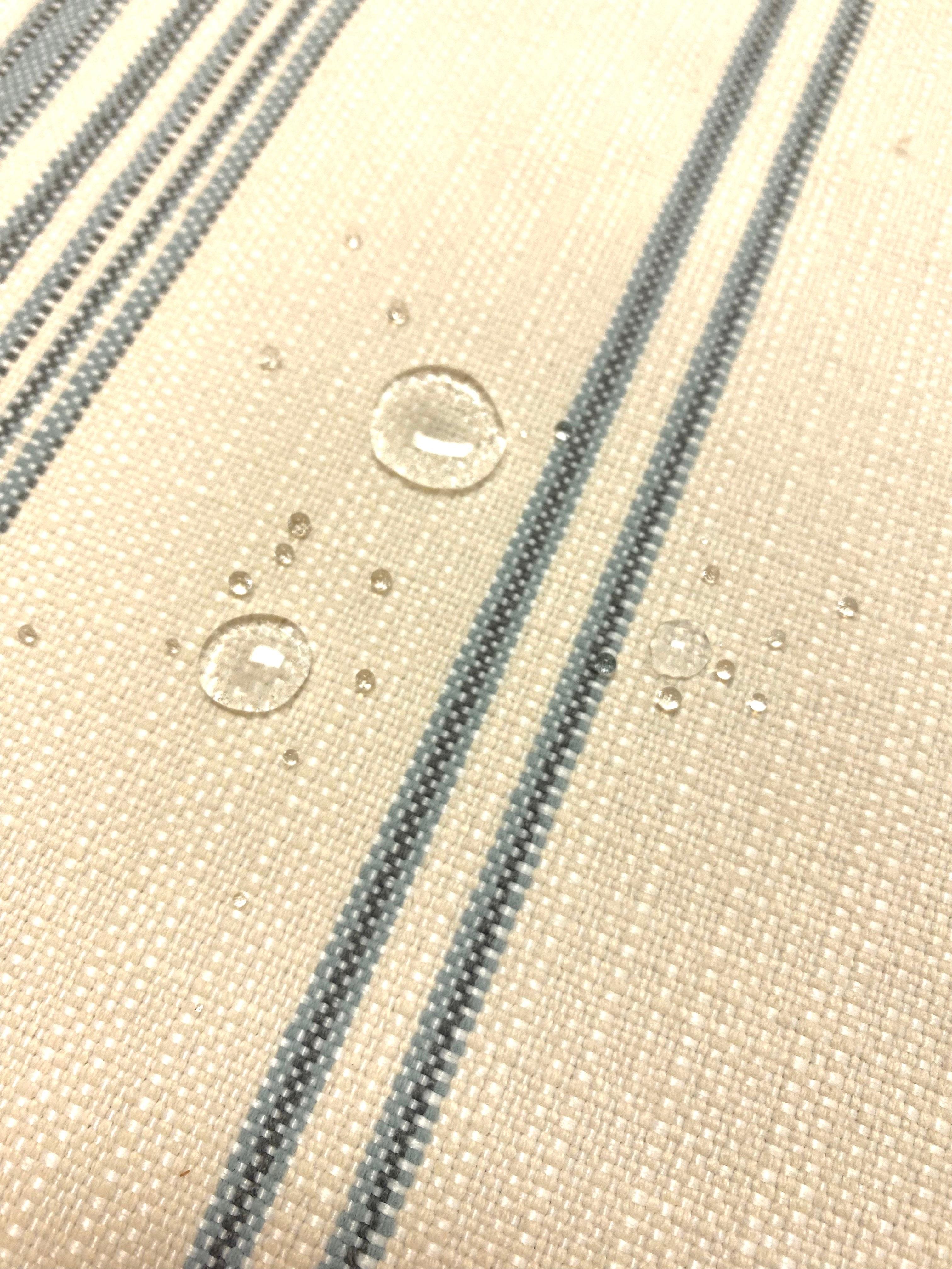 1 Yard Schumacher Solana Stripe Sky Indoor Outdoor Fabric | Chairish