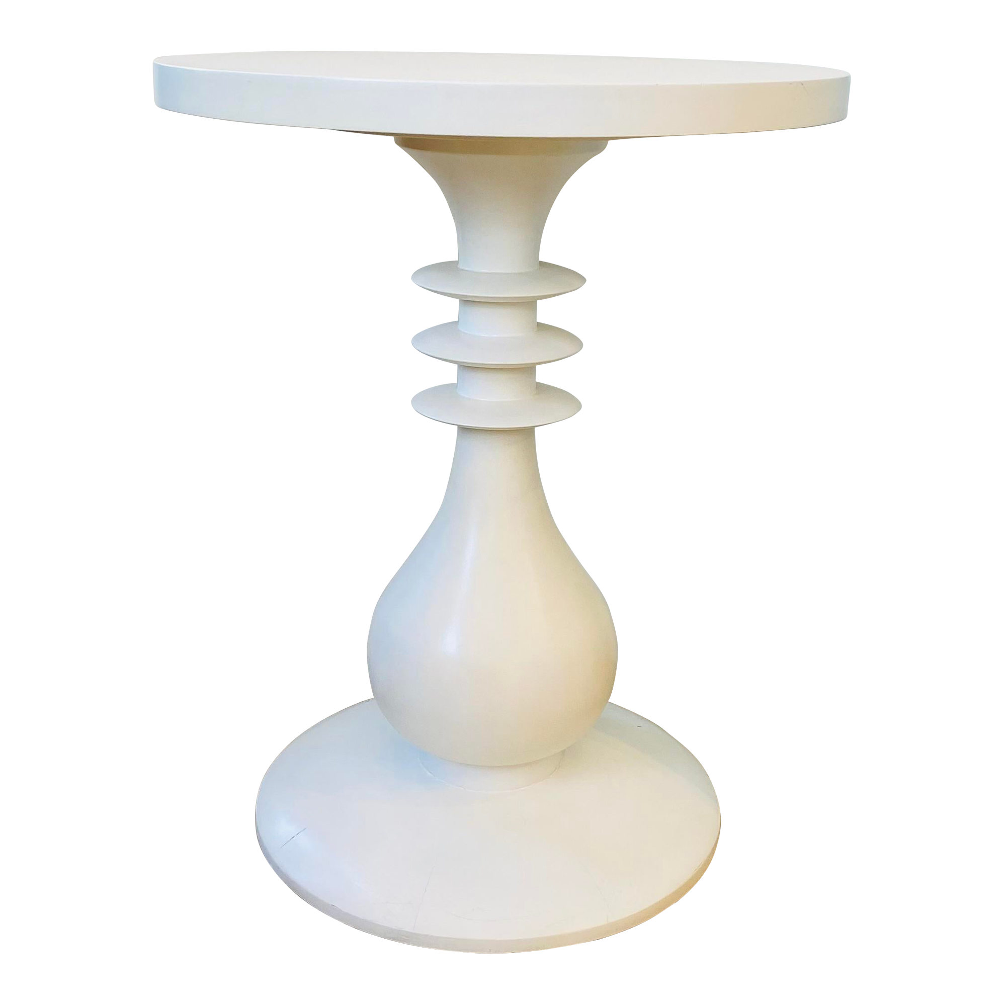 Vintage Transitional White End Table Chairish