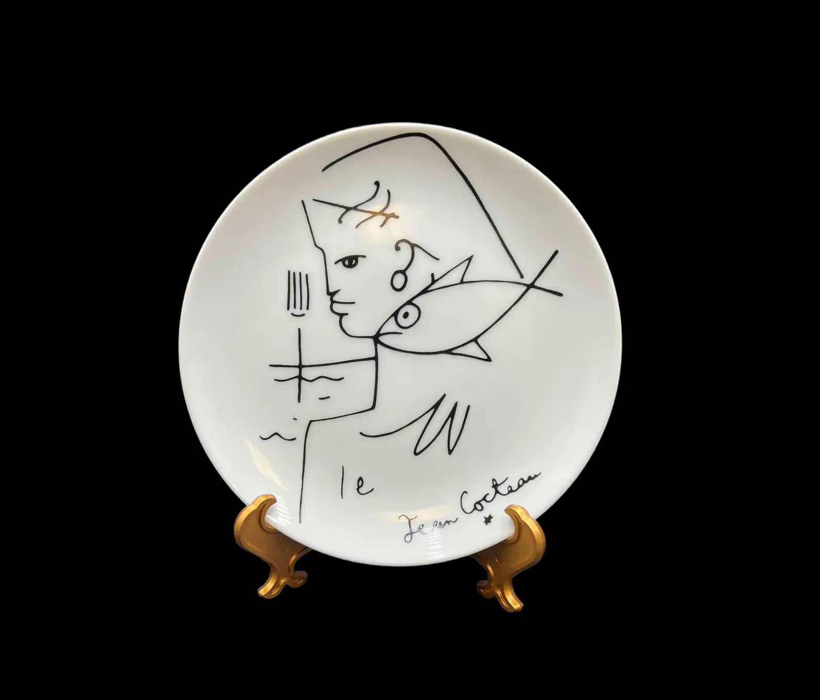 Set of 4 Jean Cocteau Plates by Limoges, 1958 | Chairish