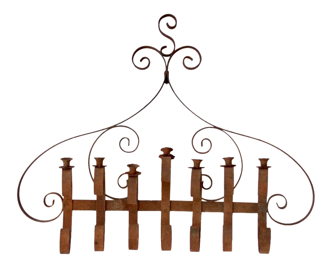 Antique Wrought Iron Wall Candle Holder Chairish