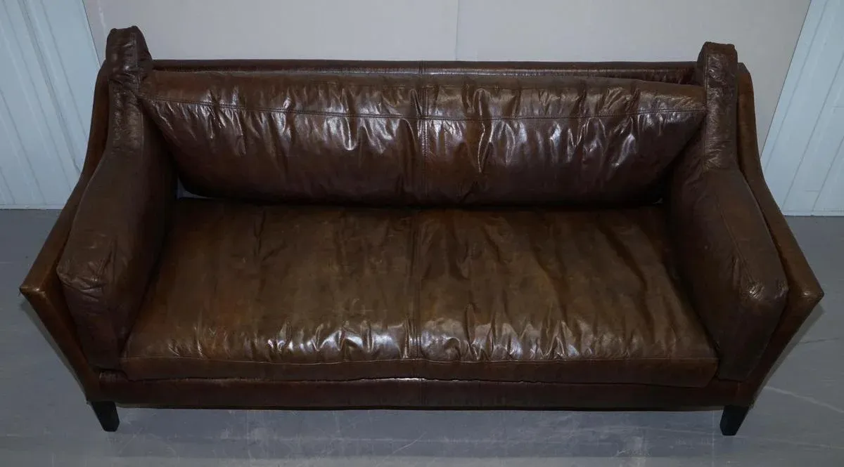 Vintage Brown Leather Sofa