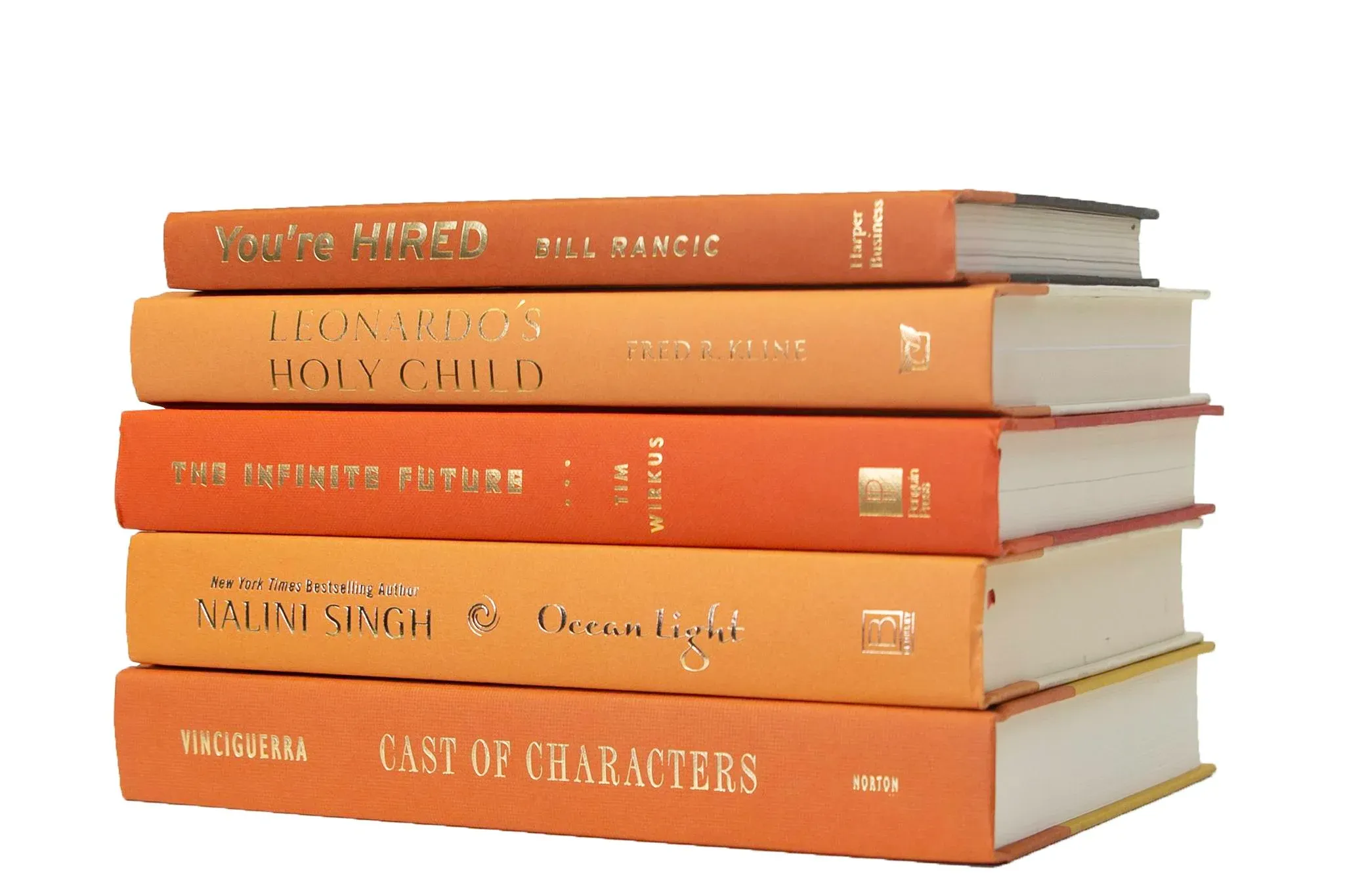 Decorative Books - Canyon Book Stack - 5 Orange Books
