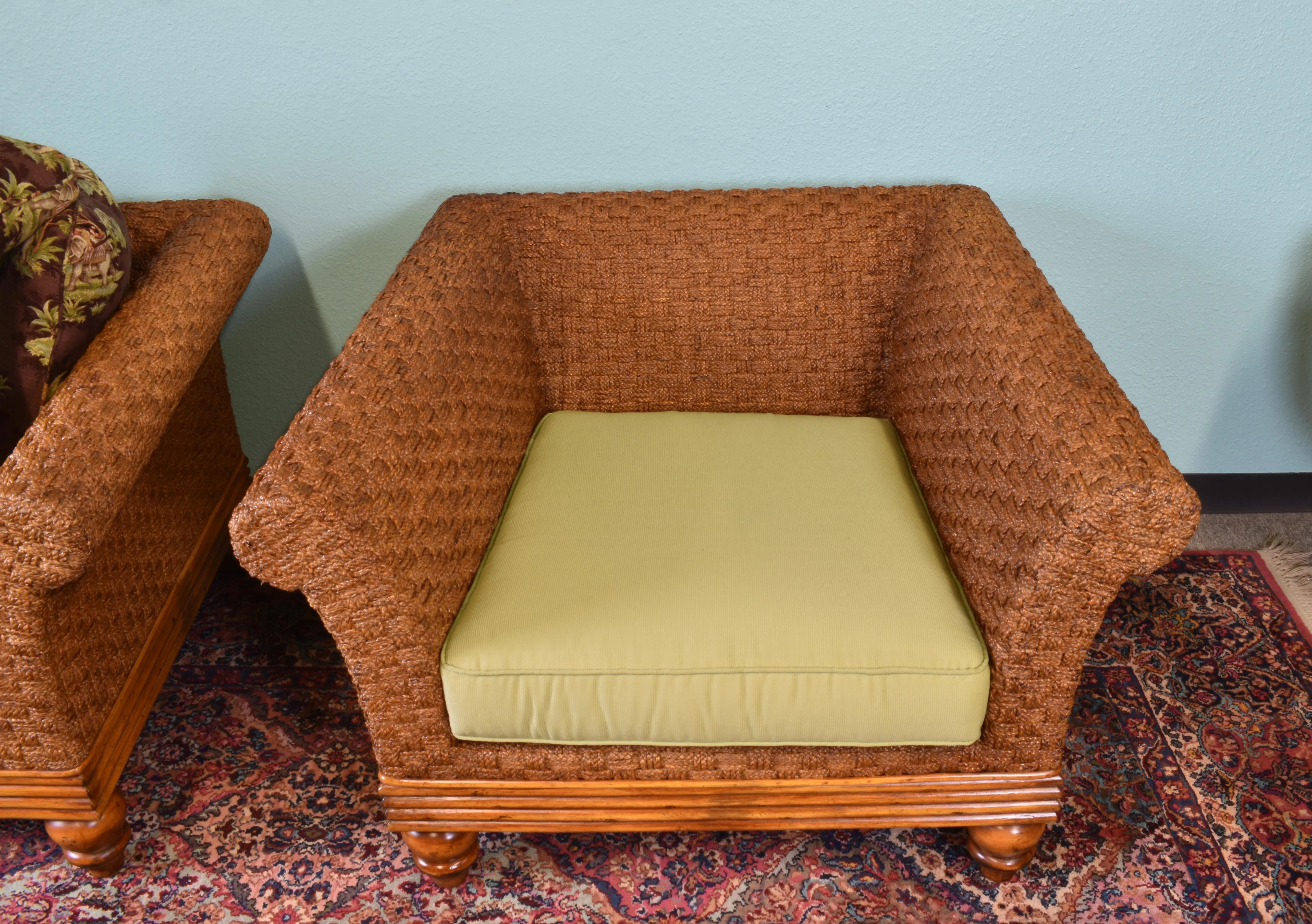 Tommy Bahama Weave Woven Rattan Lounge Chairs a Pair Chairish