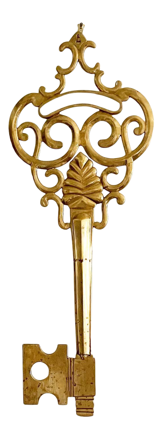 Extra Large Vintage Mid 20th Century Brass Key Wall Decoration Chairish