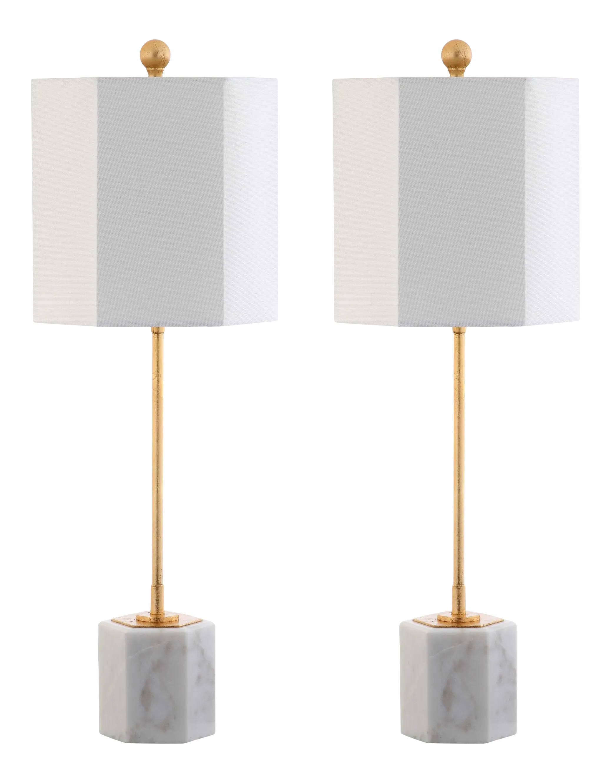 Marble Table Lamp in White & Gold a Pair Chairish